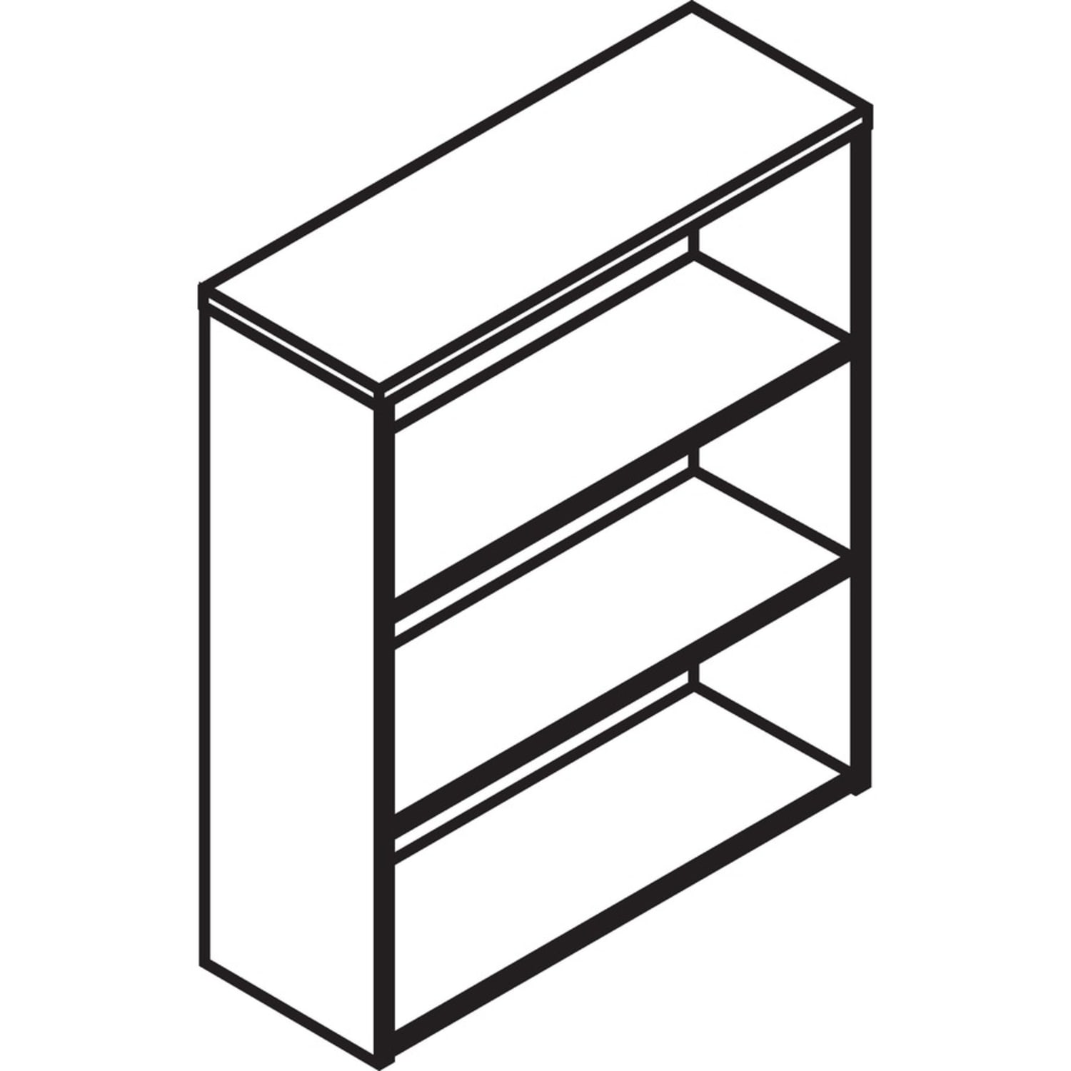 HON 10500 44inH 3-Shelf Bookcase, Sterling Ash - Image 5