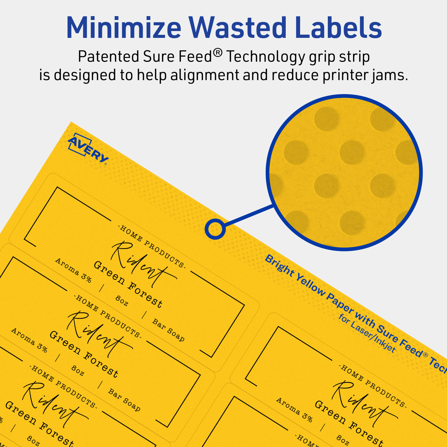 Avery Printable Labels With Sure Feed Technology, 94206-BYP10, Rectangle, 1-1/3in x 4in, Matte Bright Yellow, Pack of 140 - Image 5