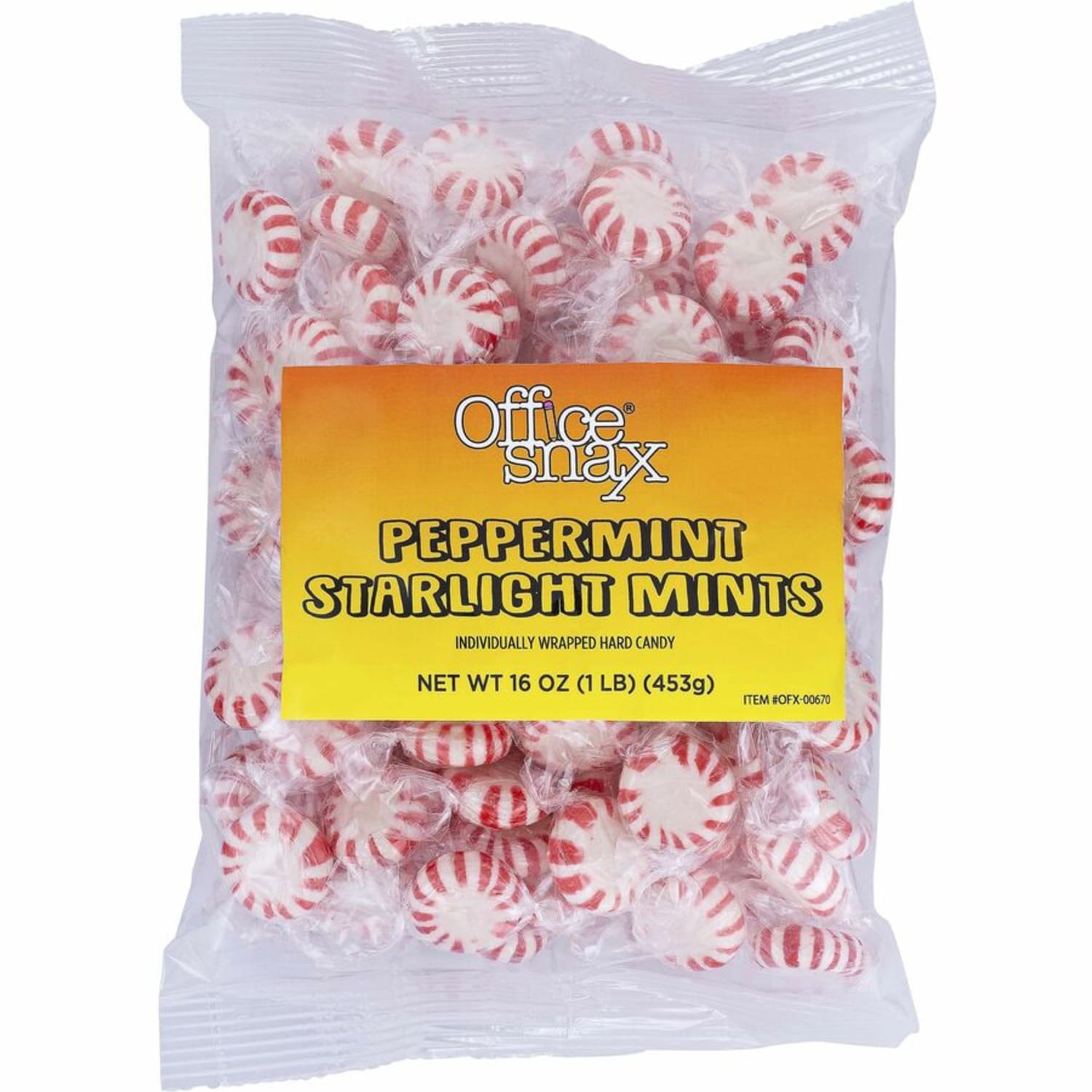 Office Snax Starlight Peppermints Hard Candy - Starlight Peppermint - Individually Wrapped - 16 oz - 1 Each - Image 3