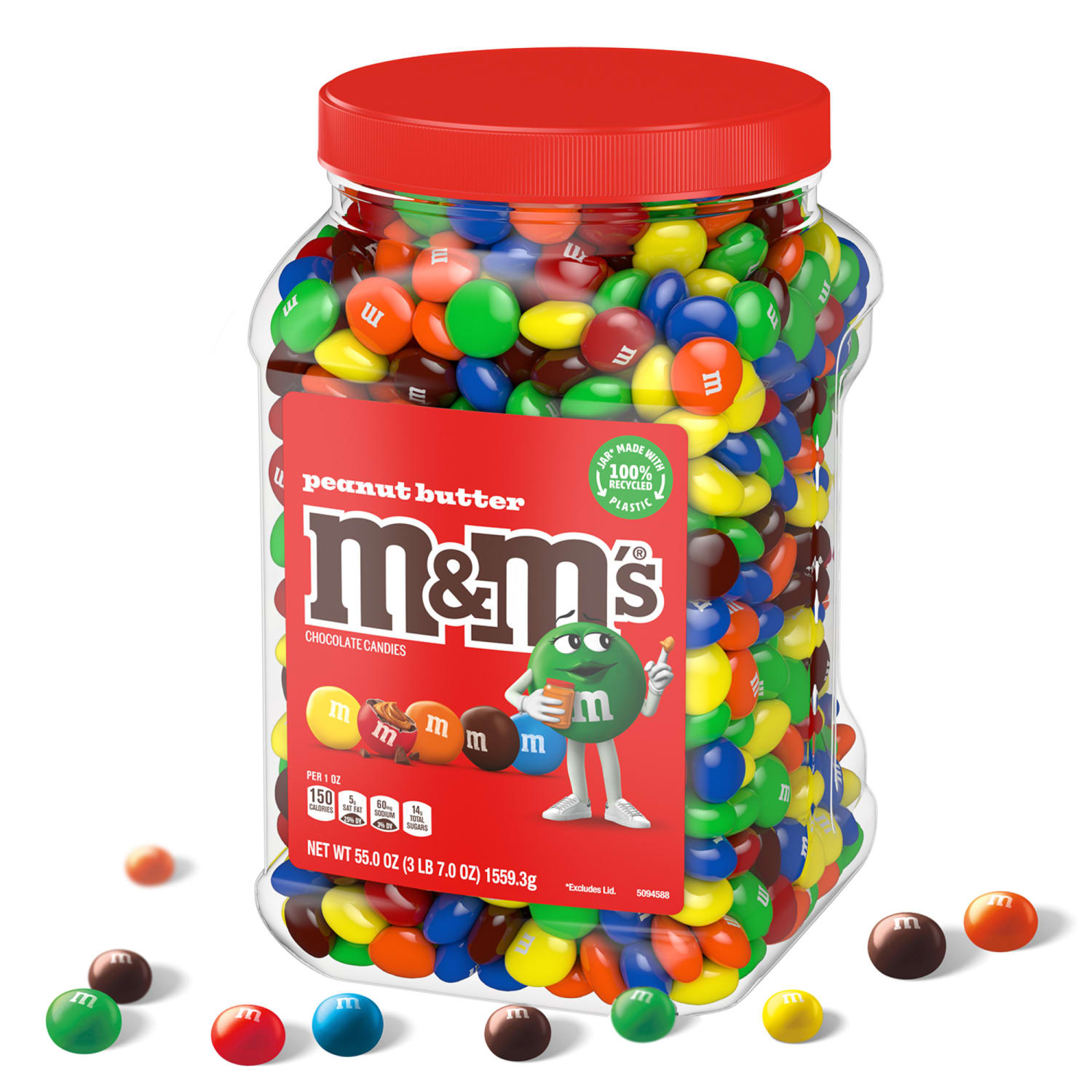 M&Ms Peanut Butter Milk Chocolate Candy Jar, 55 Oz - Image 3