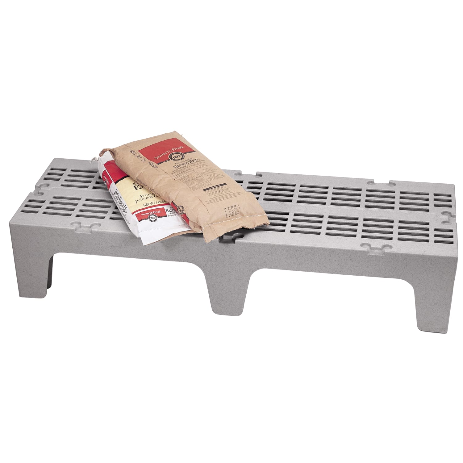 Cambro Vented Dunnage Rack, 12inH x 21inW x 60inD, Speckled Gray - Image 3
