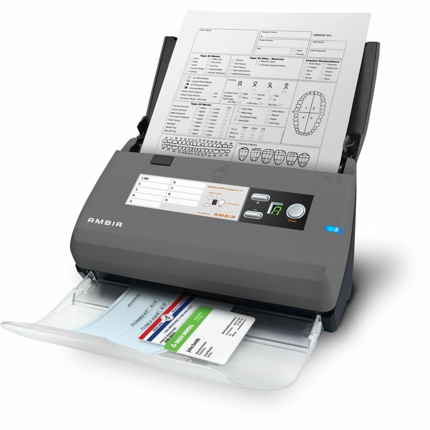 Ambir ImageScan Pro 820ix for use with athenahealth - 48-bit Color - 16-bit Grayscale - 20 ppm (Mono) - 20 ppm (Color) - Duplex Scanning - USB - Image 3