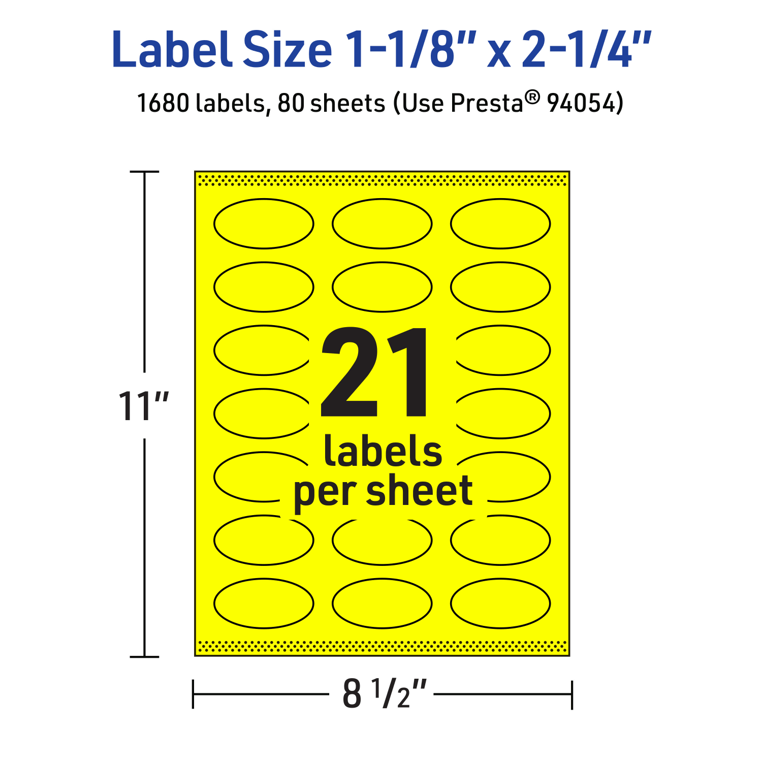 Avery Print-To-The-Edge Labels With Sure Feed Technology And Easy Peel, 94054-NYP80, Oval, 1-1/8in x 2-1/4in, Matte Neon Yellow, Pack of 1680 - Image 6