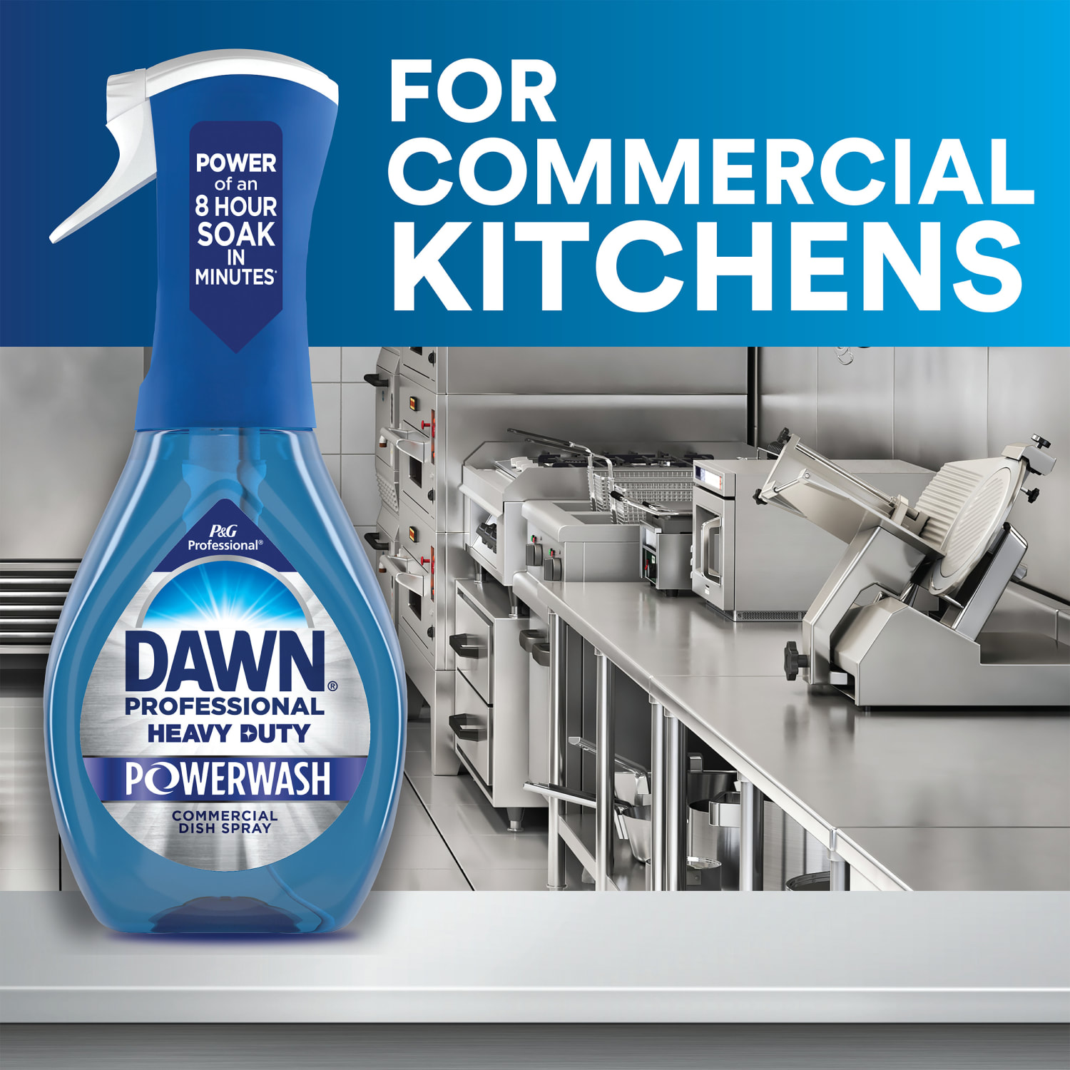 Dawn Professional Heavy-Duty Platinum Powerwash Dish Spray Starter Kit, Fresh, 16 Fl Oz, Blue, Pack Of 6 Starter Kits - Image 6