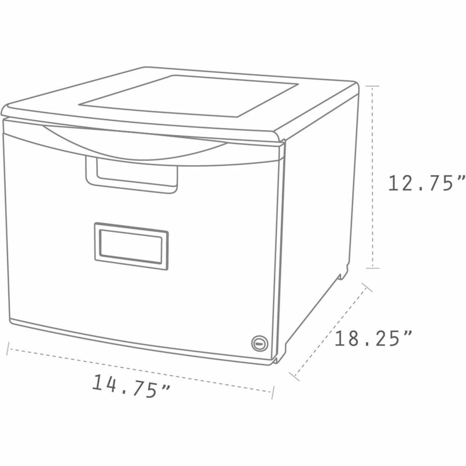 Storex Stackable File Drawer, 12-13/16inH x 14-13/16inW x 18-5/16inL, Black - Image 6