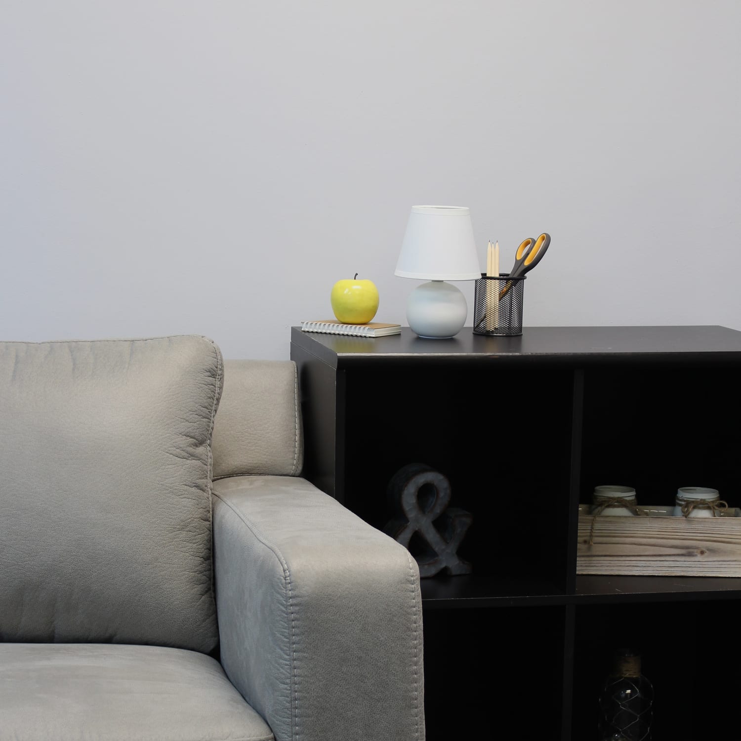 Simple Designs Mini Globe Table Lamp, 8 7/8inH, Off-White Shade/Off-White Base - Image 6