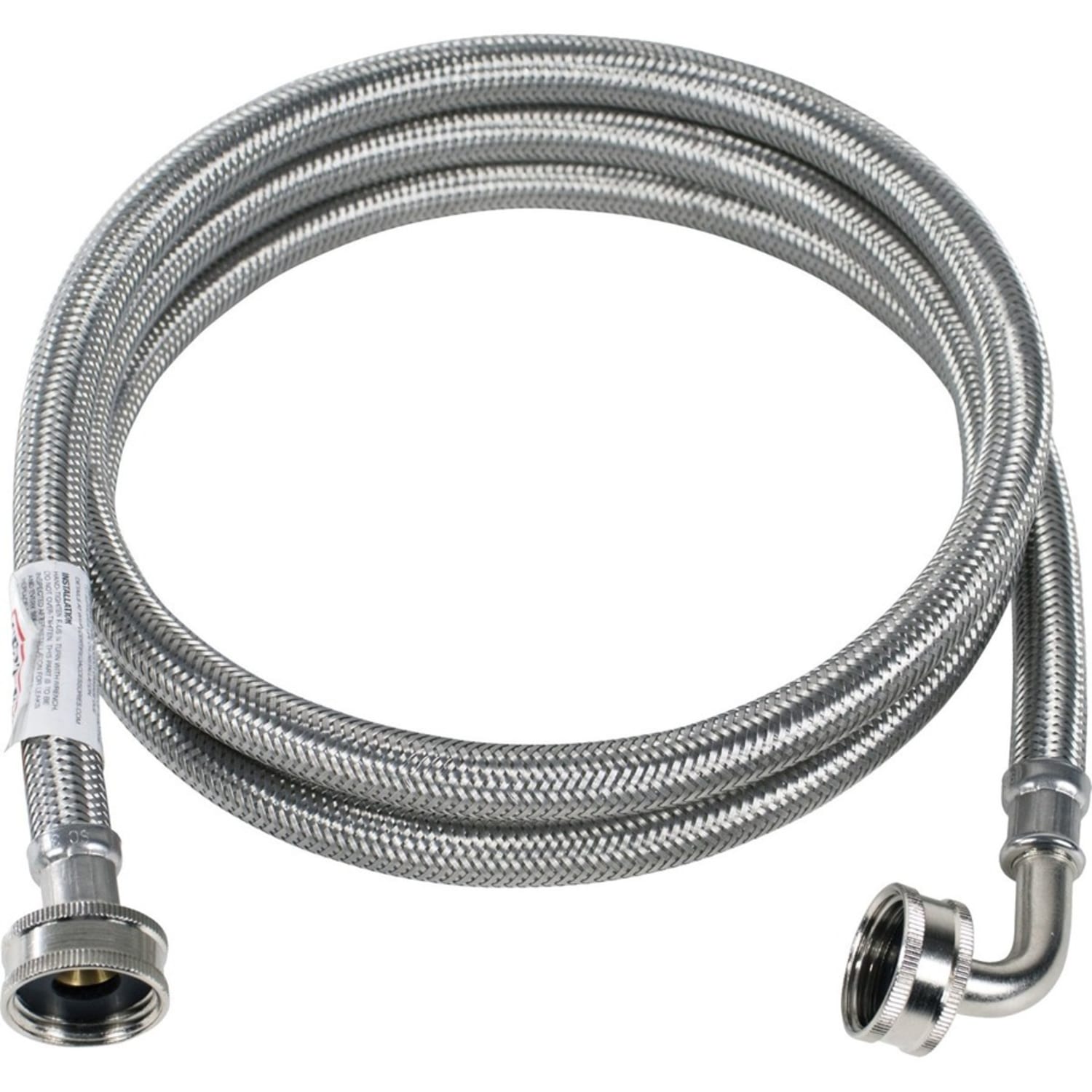 Certified Appliance Accessories Braided Stainless Steel Washing Machine Hose with Elbow - 60in - Silver, Stainless Steel - WM60SSL - Image 3