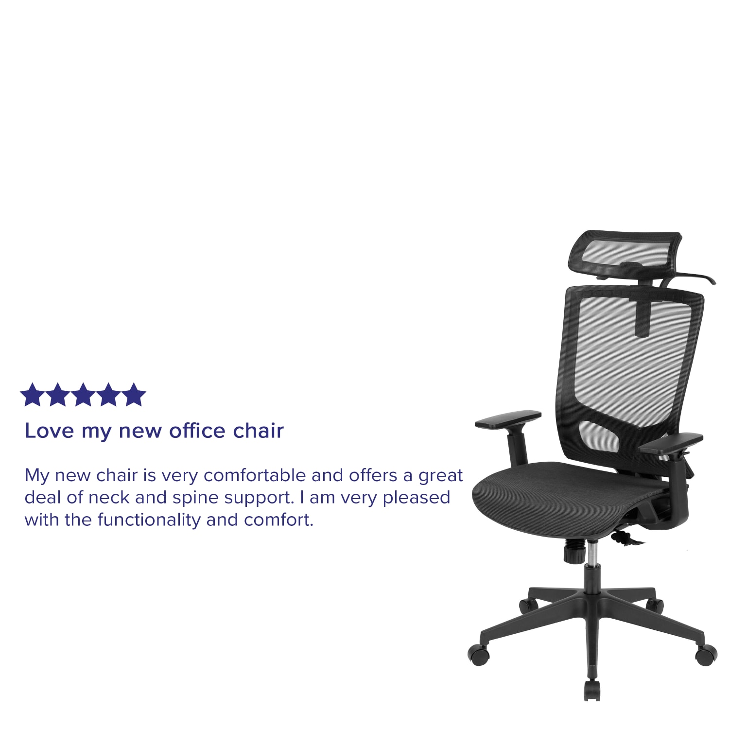 Flash Furniture Layla Ergonomic Mesh High-Back Office Chair, Black - Image 6
