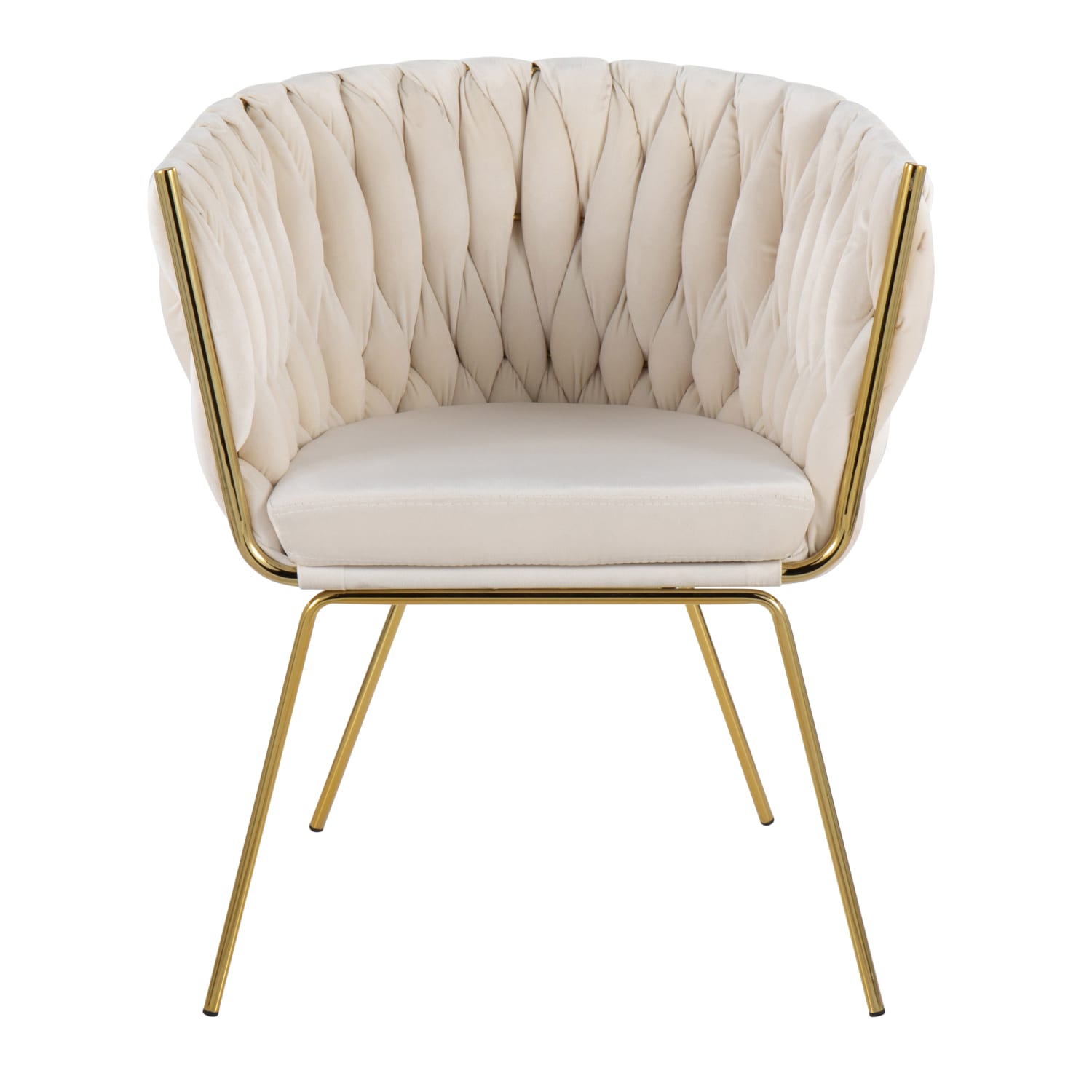 LumiSource Renee Contemporary Accent Chair, White/Gold - Image 6