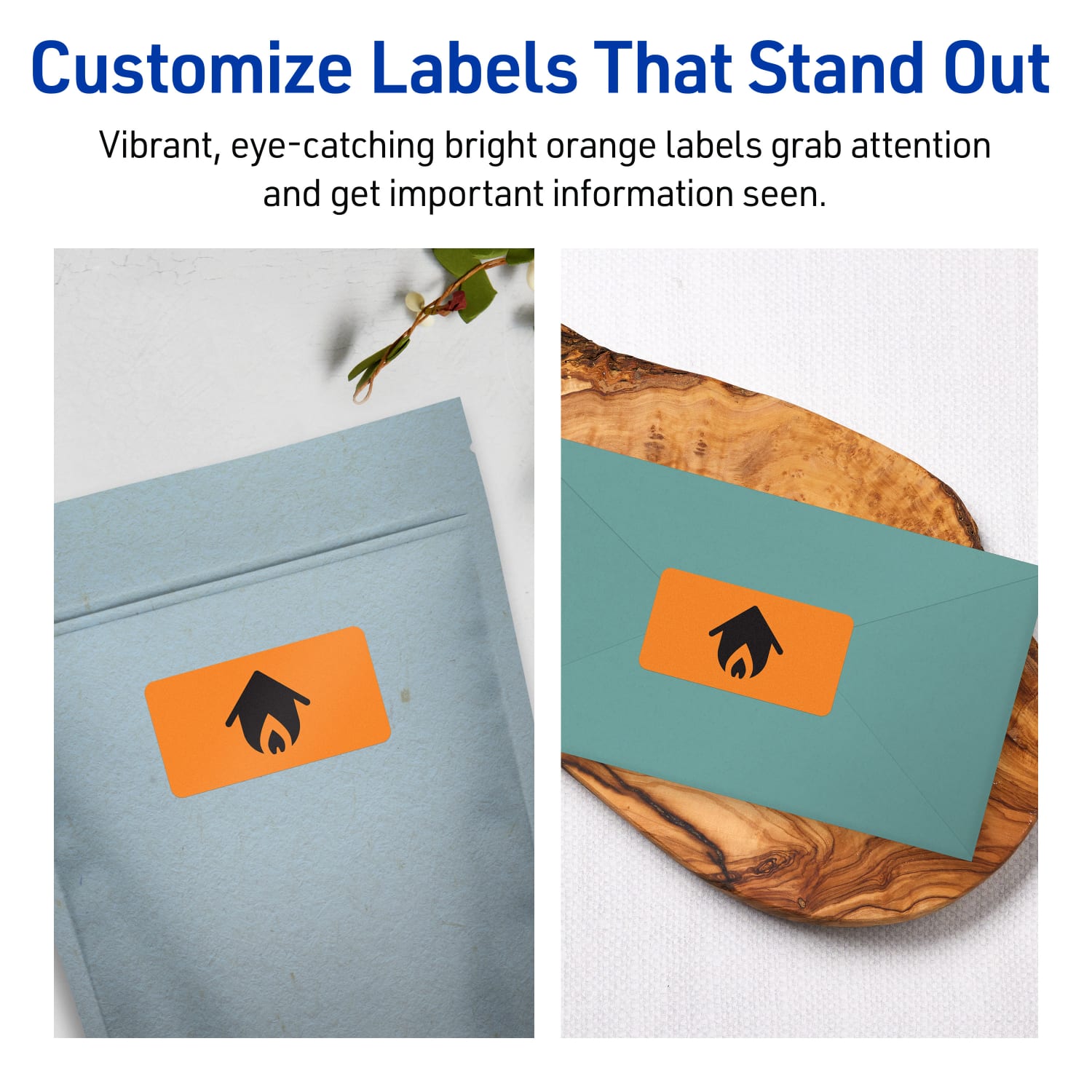 Avery Print-To-The-Edge Labels With Sure Feed Technology And Easy Peel, 94228-BOP80, Rectangle, 1-1/4in x 3-3/4in, Matte Bright Orange, Pack of 960 - Image 4