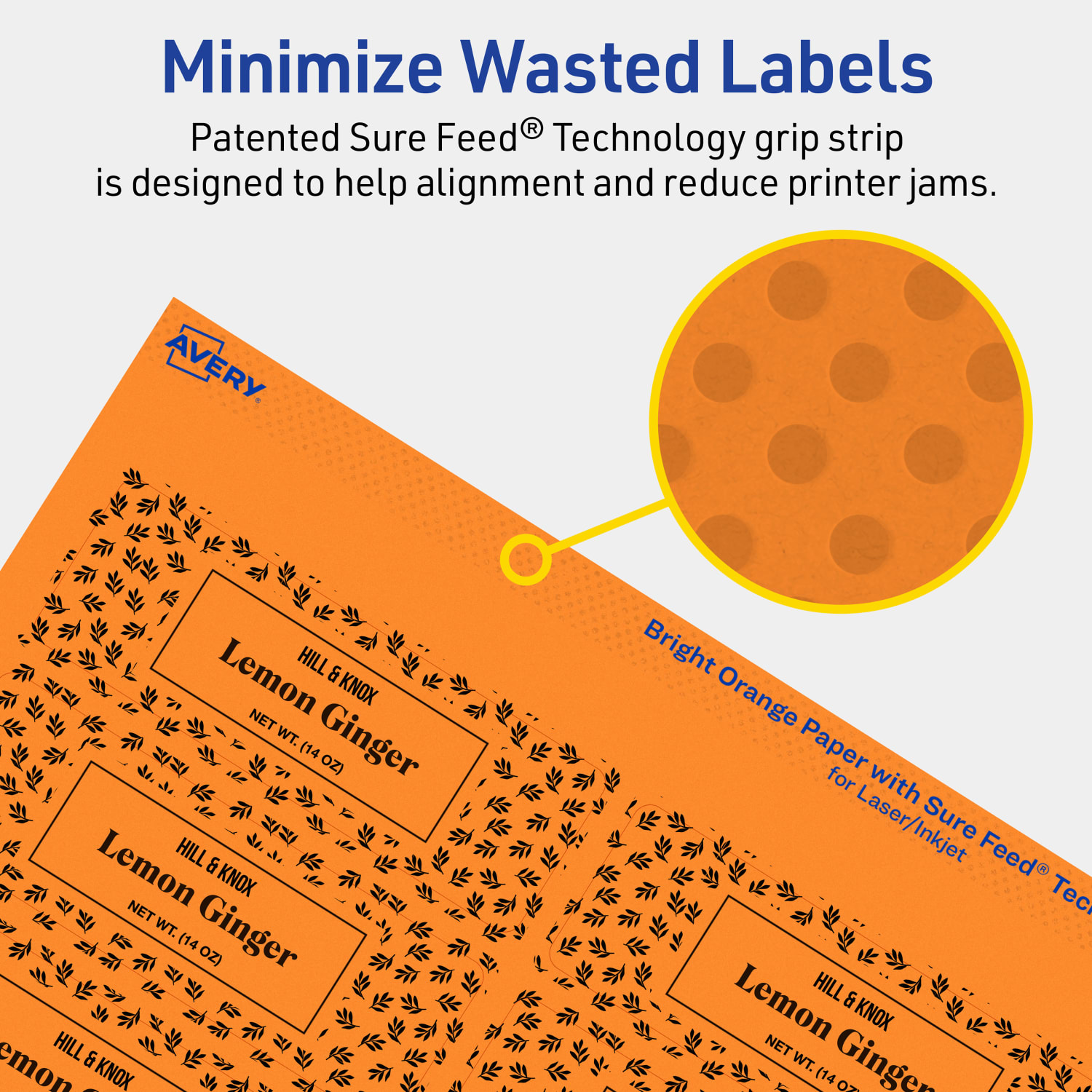 Avery Print-To-The-Edge Labels With Sure Feed Technology And Easy Peel, 94228-BOP80, Rectangle, 1-1/4in x 3-3/4in, Matte Bright Orange, Pack of 960 - Image 5