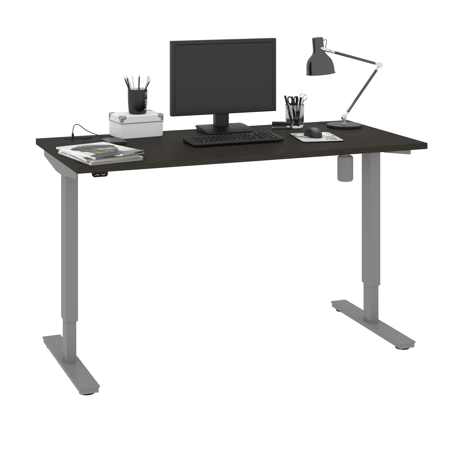 Bestar Upstand Electric 72inW Standing Desk, Deep Gray - Image 3