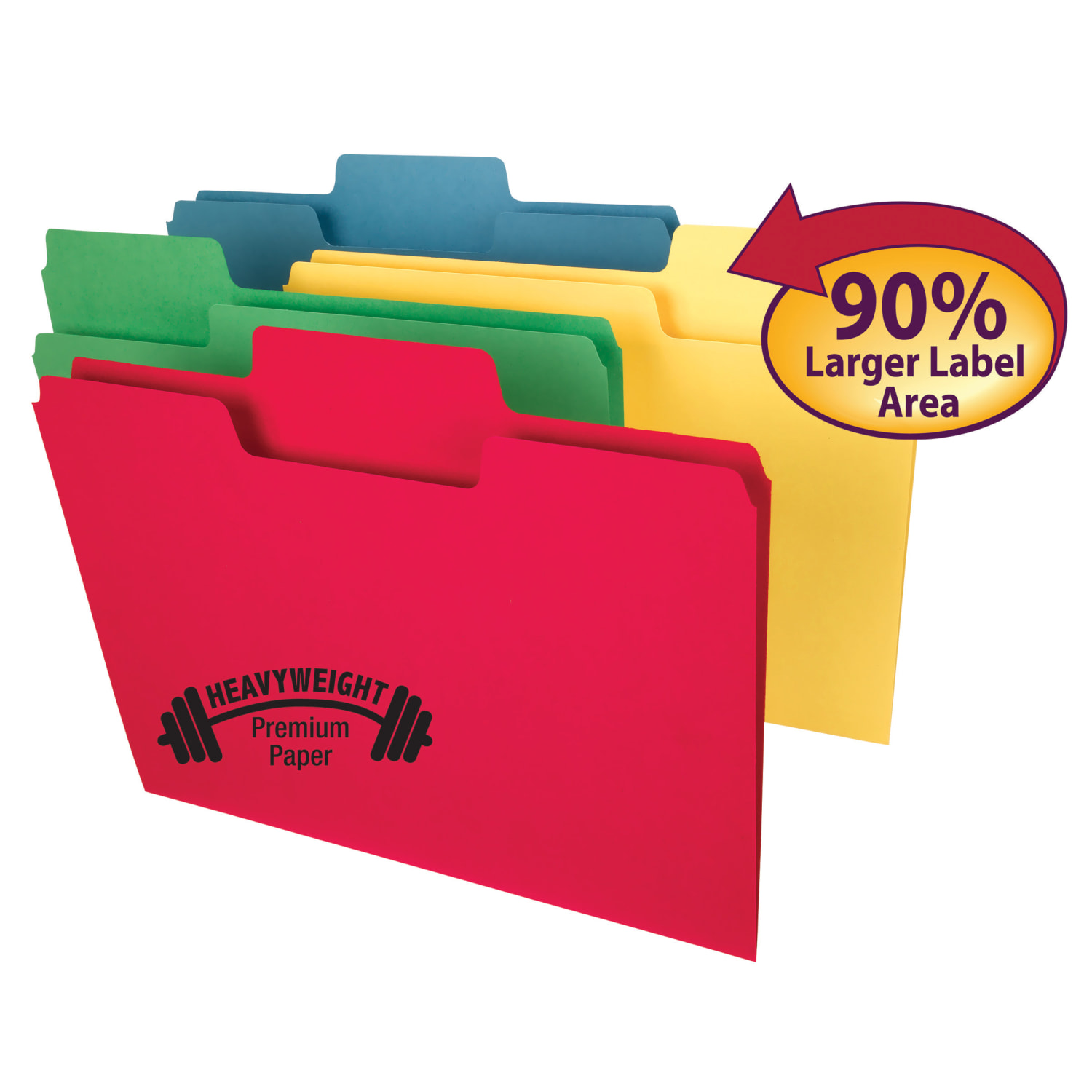 Smead SuperTab Heavyweight File Folders, Letter Size, Assorted Colors, Box Of 50 - Image 3
