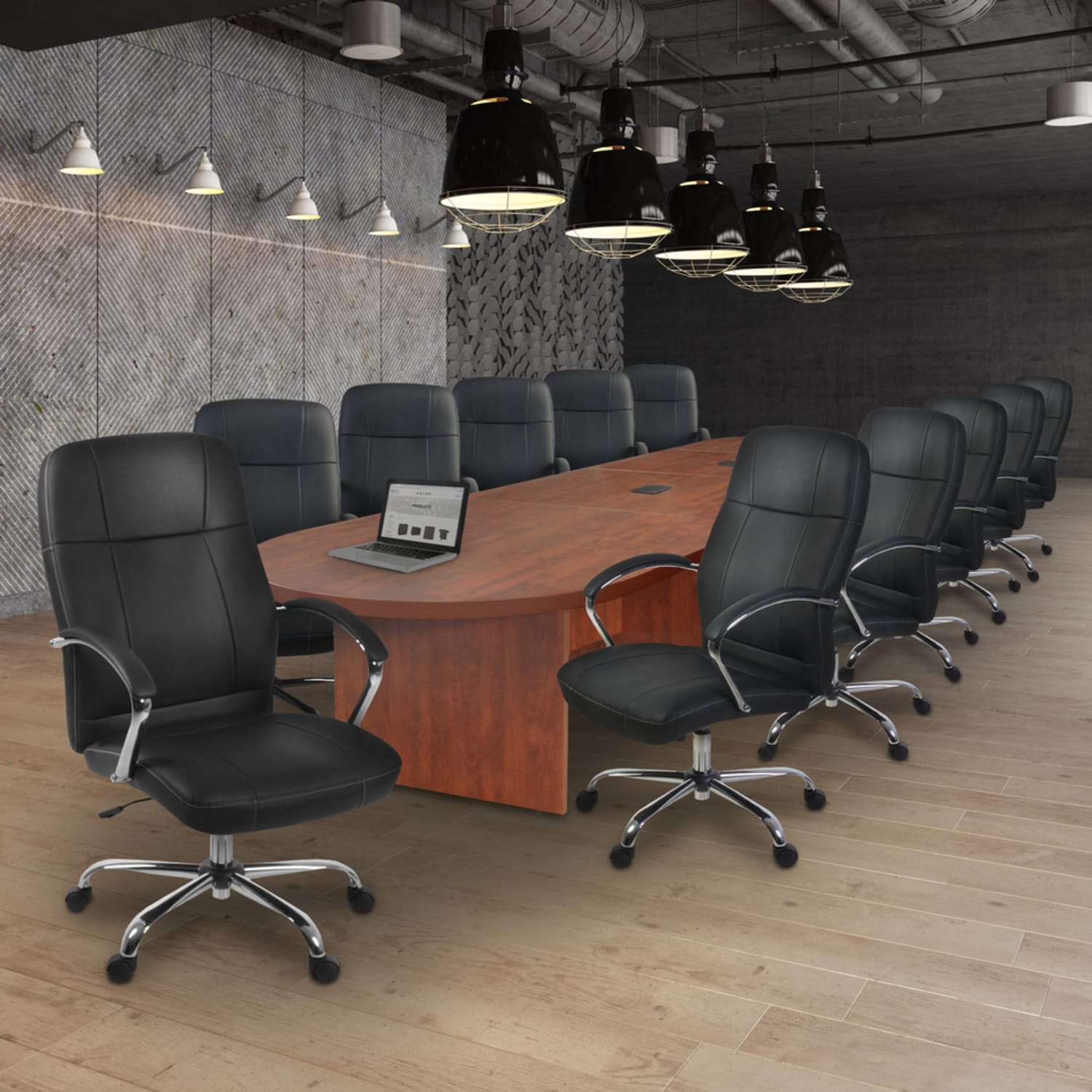 Regency Legacy Melamine Oval Conference Table, 29inH x 216inW x 52inD, Cherry - Image 3