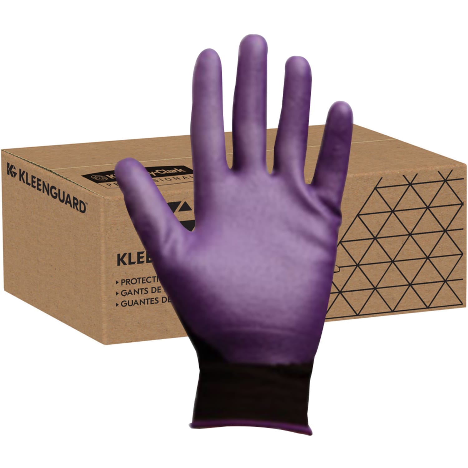 KleenGuard G40 Foam Nitrile Coated Gloves - 8 Size Number - Nylon - Purple - Abrasion Resistant, Seamless - 12 / Pack - Image 3