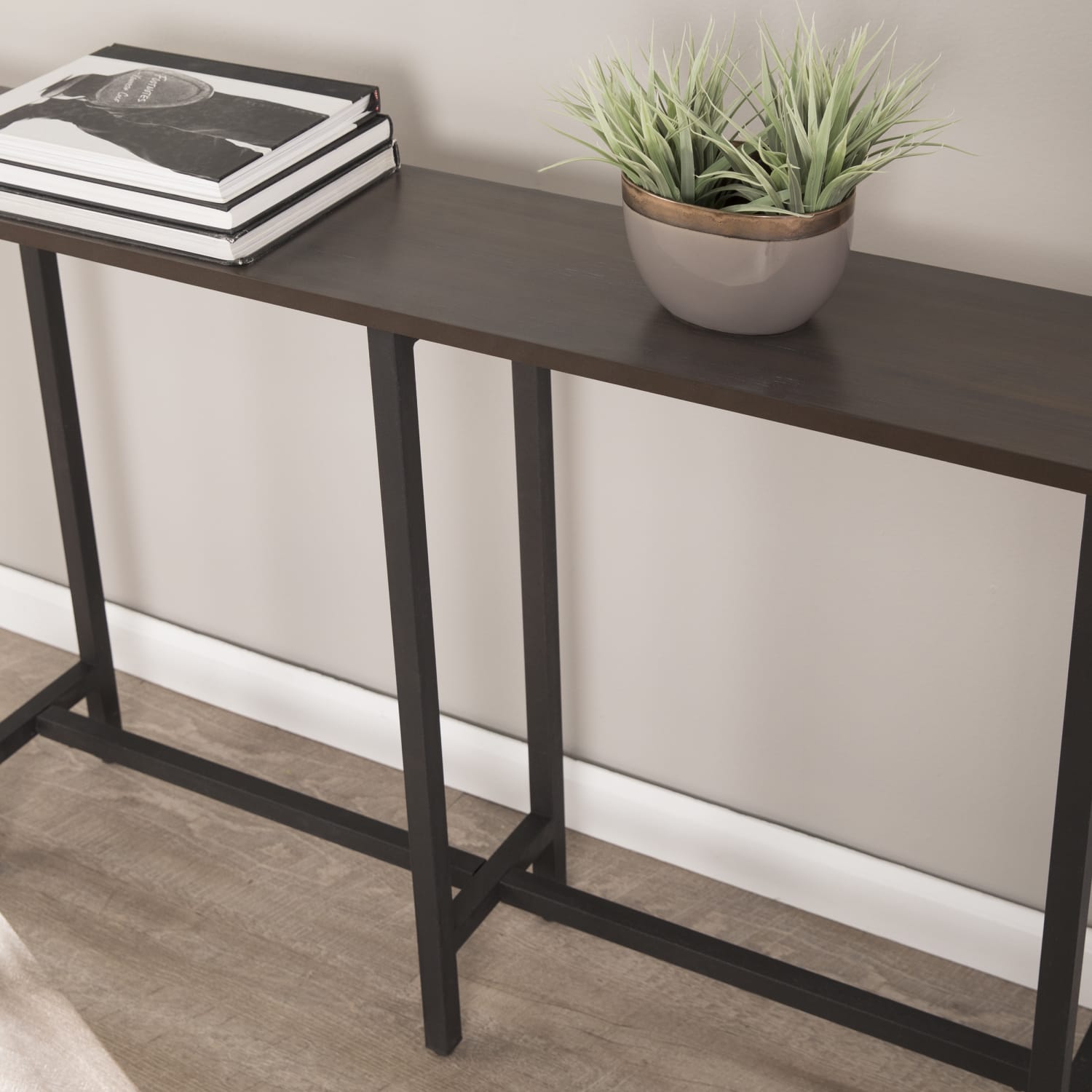 SEI Furniture Hendry Console Table, 30inH x 54inW x 10inD, Espresso/Matte Black - Image 6