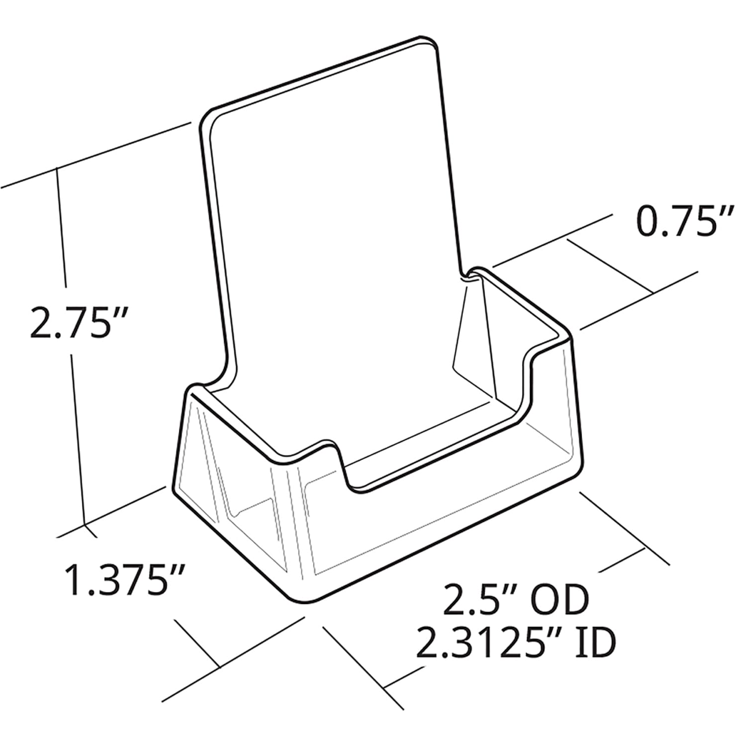Azar Displays Vertical Acrylic Business/Gift Card Holders, 2.75inH x 2.5inL x 1.375inW, Clear, Pack Of 10 - Image 4