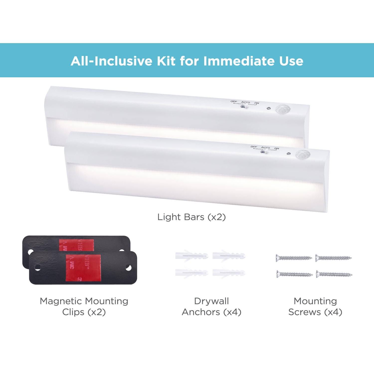 BLACK+DECKER PureOptics Battery-Operated Under Cabinet Light Bars, White, Pack Of 2 Light Bars - Image 6