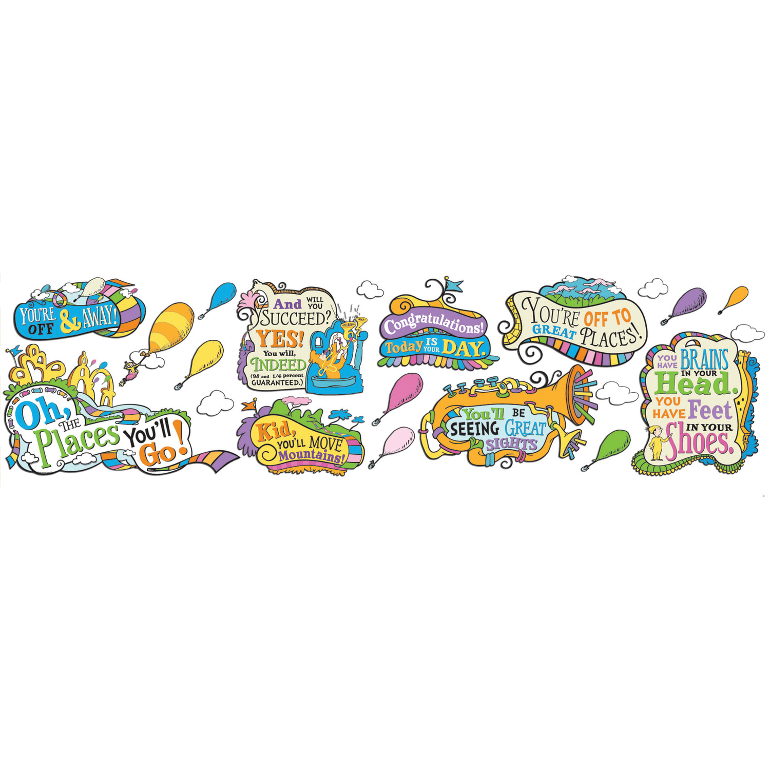 Eureka Dr. Seuss Oh The Places You will Go Bulletin Board Set, Multicolor - Image 4