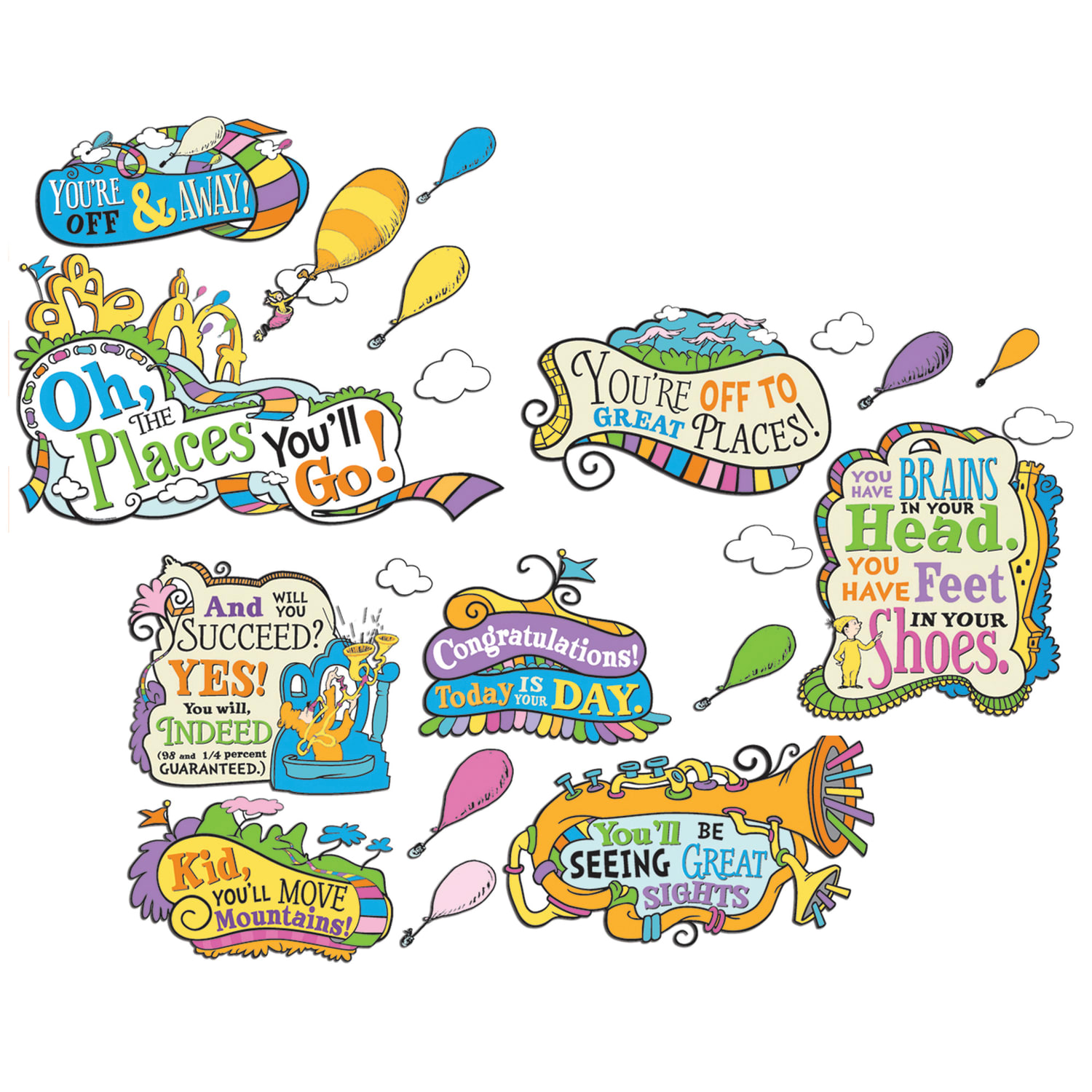 Eureka Dr. Seuss Oh The Places You will Go Bulletin Board Set, Multicolor - Image 3