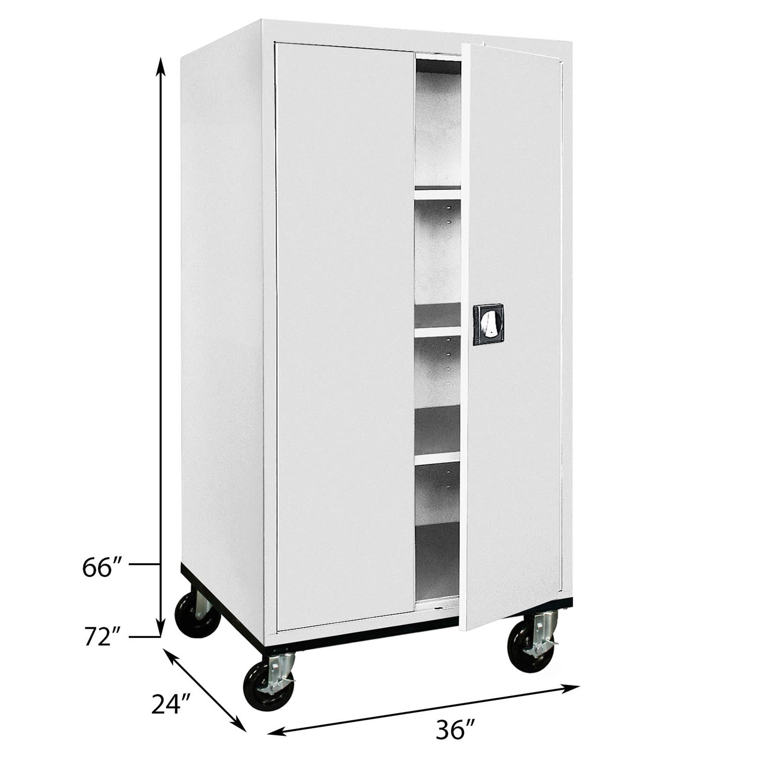 Sandusky Transport Series 36inW Heavy-Duty Mobile Storage Cabinet, Dove Gray - Image 4