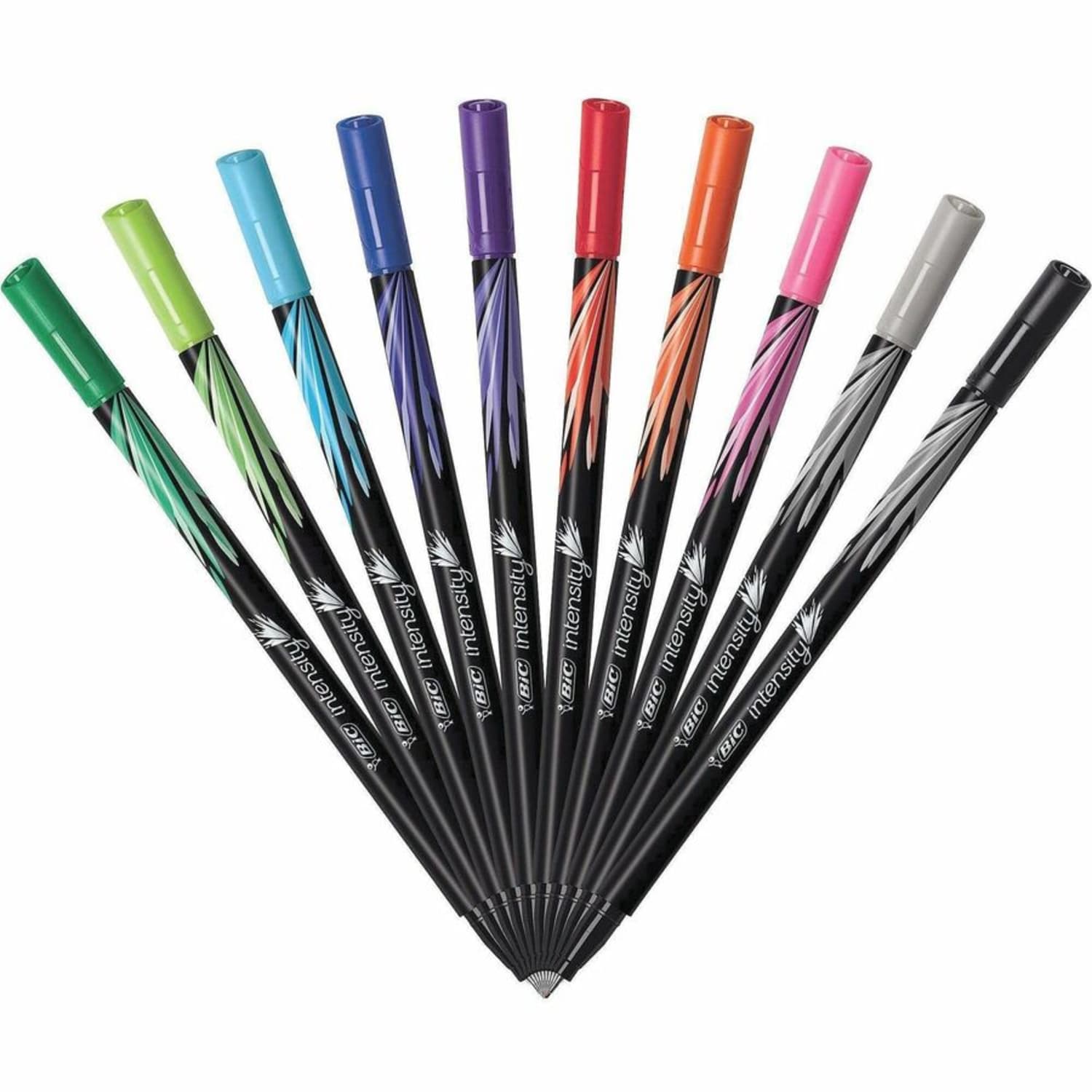BIC Intensity Fineliner Marker Pens, Fine Point, 0.4 mm, Assorted Ink Colors, Pack Of 10 Pens - Image 6