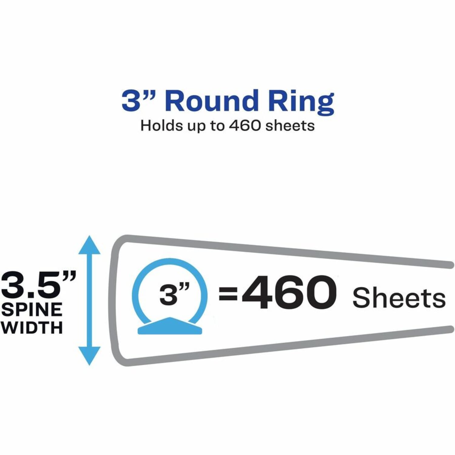 Avery Economy 3-Ring Binder, 3in Round Rings, 44% Recycled, Black - Image 4