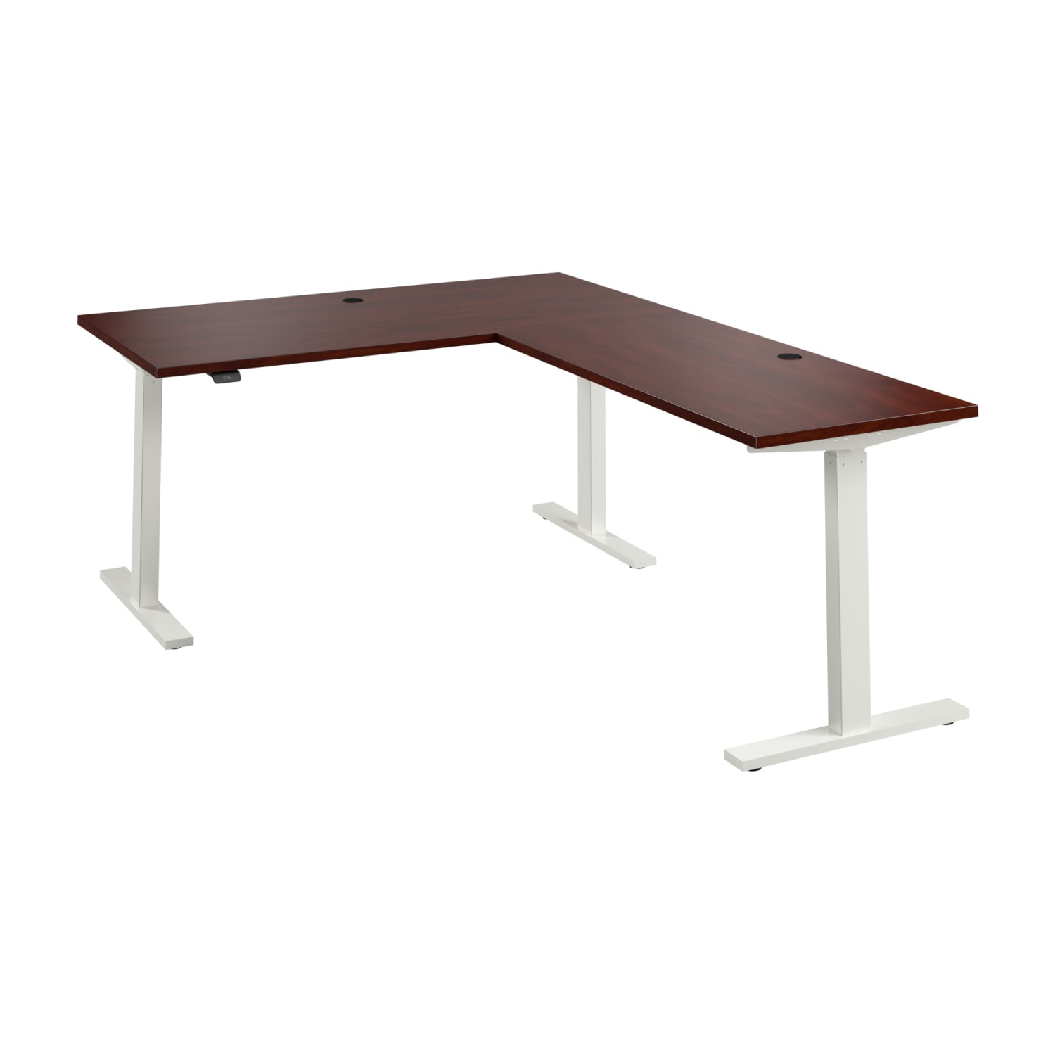 Bush Business Furniture Move 60 Series 60inW Height Adjustable L Shaped Standing Desk, Hansen Cherry/White Powder Coat, Standard Delivery - Image 6
