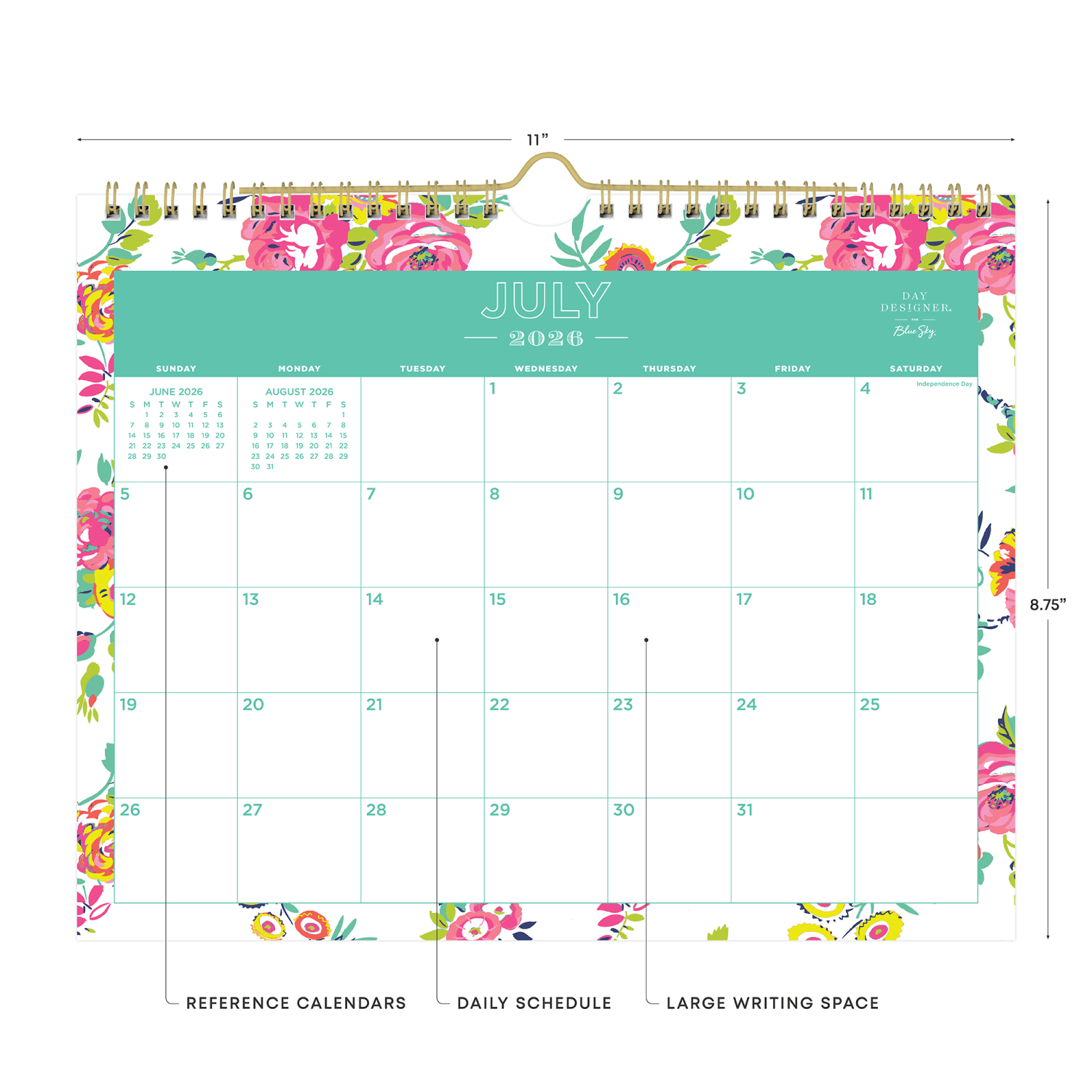 Wall Calendar DD Peyton White - 11x8.75 AY26-27 Monthly Safety Wirebound - - Image 3