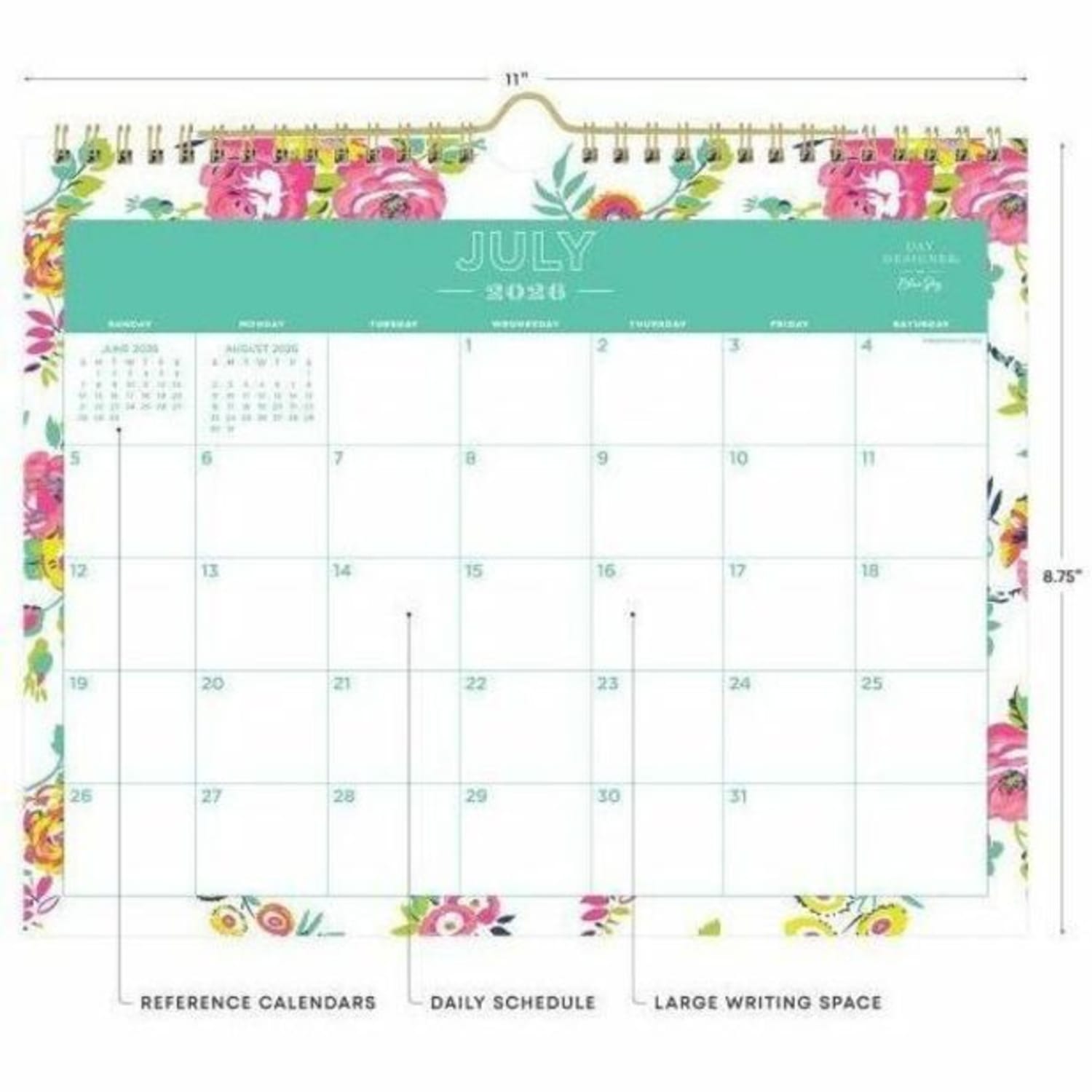 Wall Calendar DD Peyton White - 11x8.75 AY26-27 Monthly Safety Wirebound - - Image 6