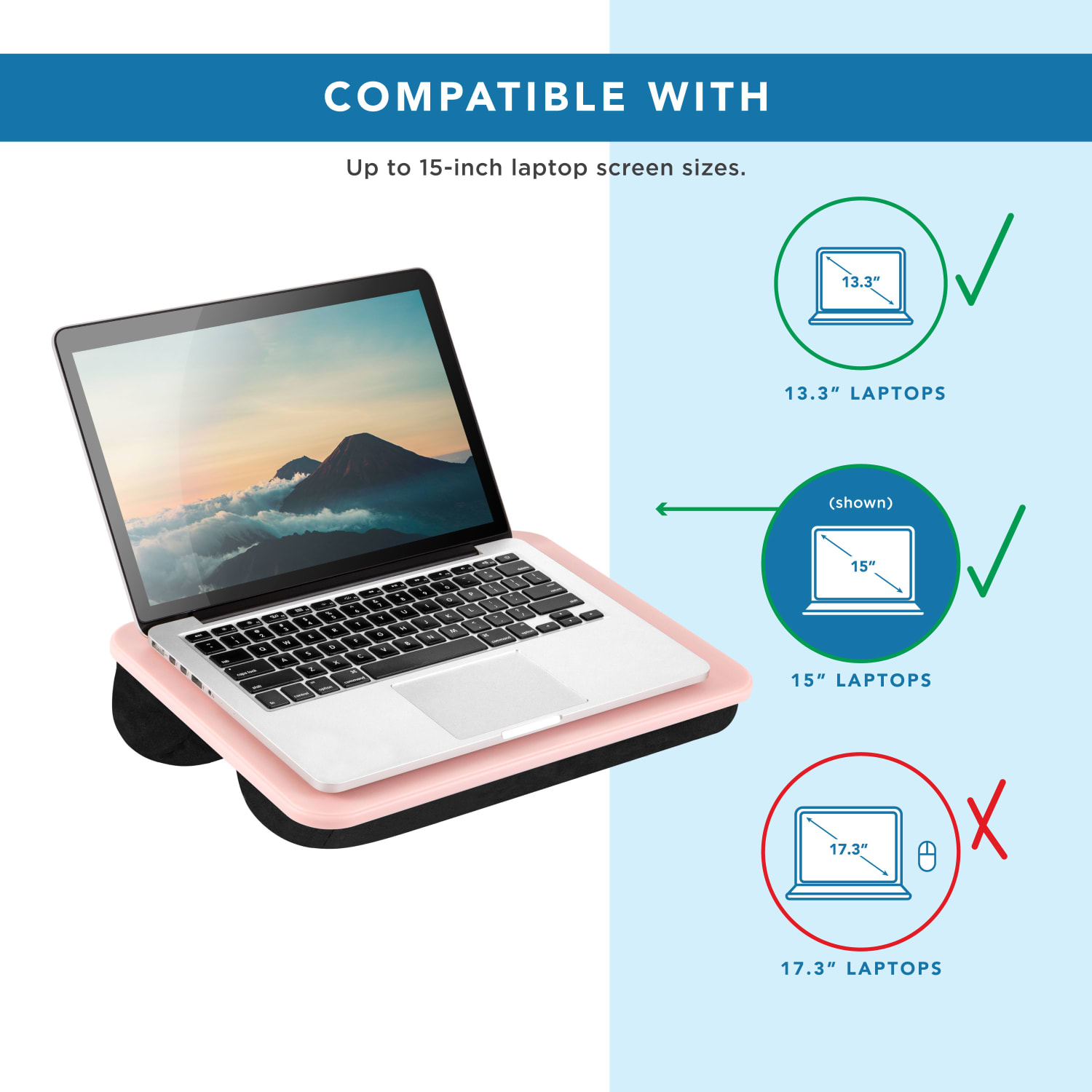 LapGear Compact Lap Desk, Rose Quartz - Image 4