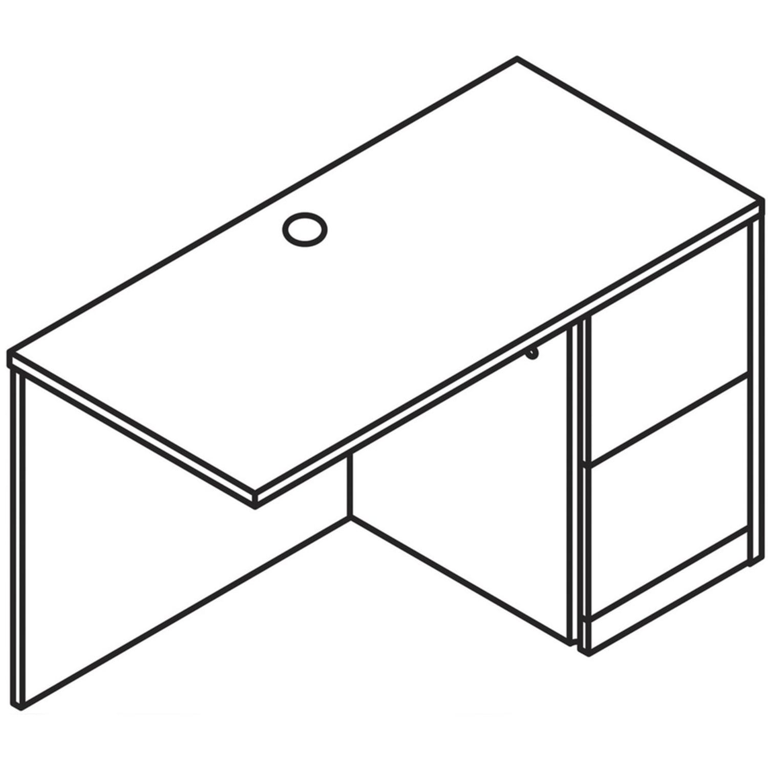 HON 10500 48in Right Desk Return, Gray - Image 5