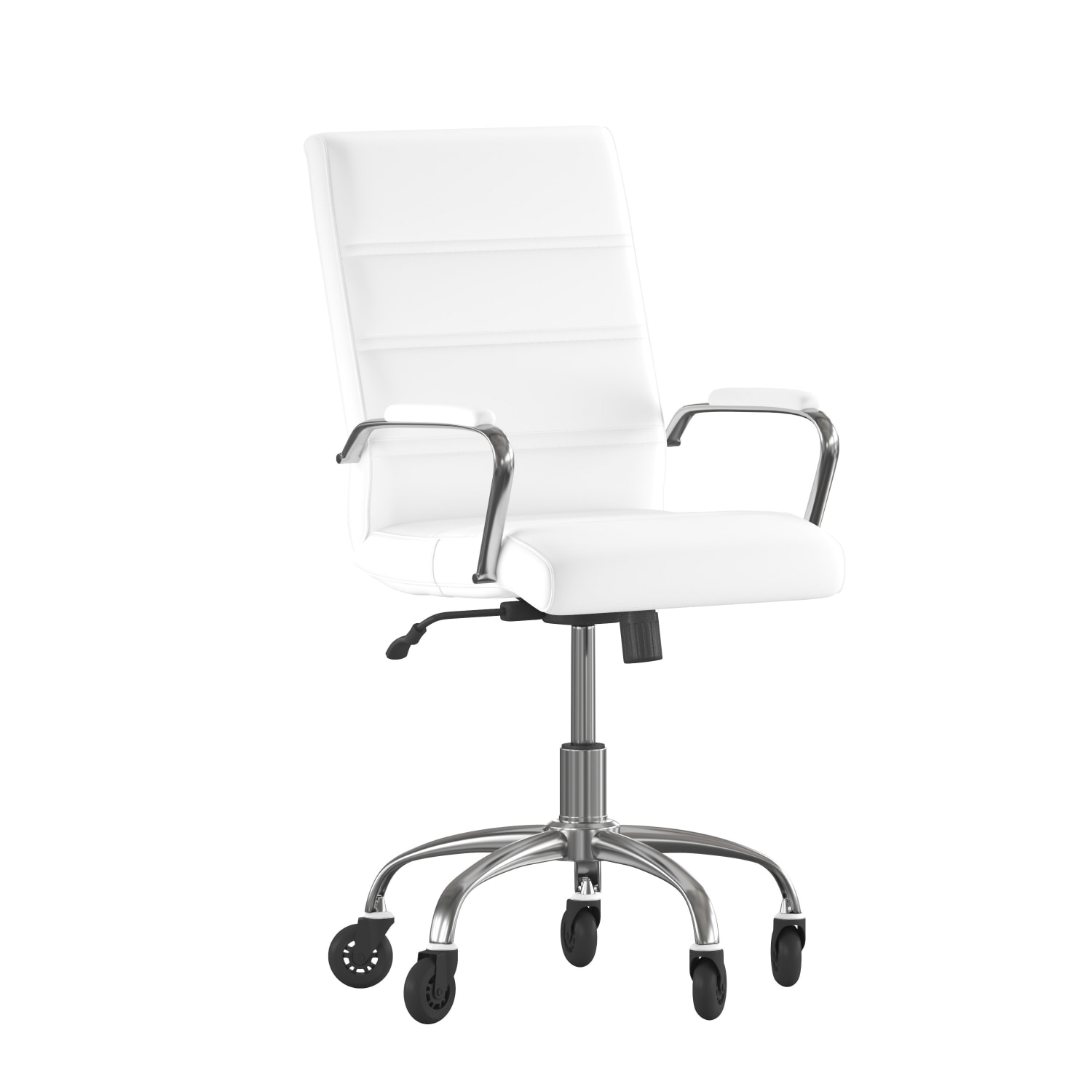 Flash Furniture Camilia Ergonomic Faux Leather MidBack Executive Swivel Office Chair With Arms WhiteChrome PopularChairscom Flash Furniture Camilia Ergonomic Faux Leather Mid Back Executive Swivel Office Chair With Arms WhiteChrome PopularChairscom