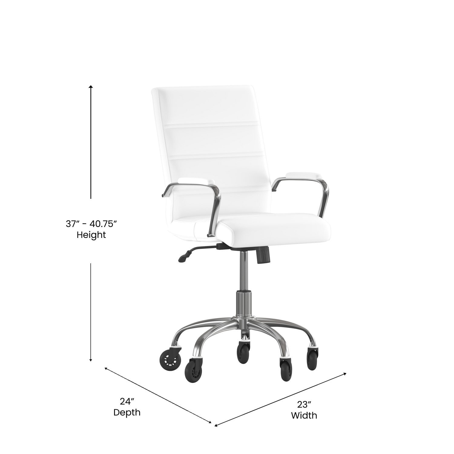 Flash Furniture Camilia Ergonomic Faux Leather MidBack Executive Swivel Office Chair With Arms WhiteChrome PopularChairscom Flash Furniture Camilia Ergonomic Faux Leather Mid Back Executive Swivel Office Chair With Arms WhiteChrome PopularChairscom