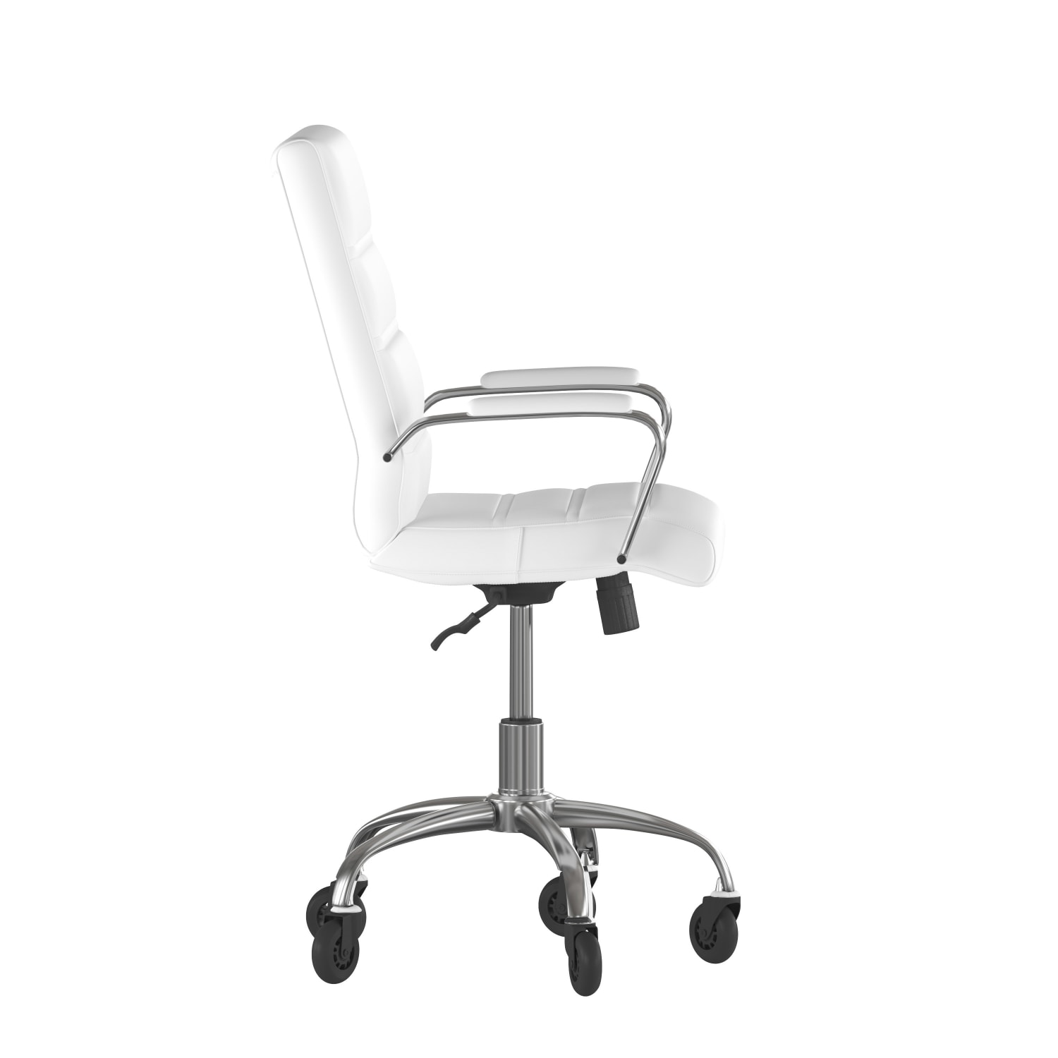 Flash Furniture Camilia Ergonomic Faux Leather MidBack Executive Swivel Office Chair With Arms WhiteChrome PopularChairscom Flash Furniture Camilia Ergonomic Faux Leather Mid Back Executive Swivel Office Chair With Arms WhiteChrome PopularChairscom