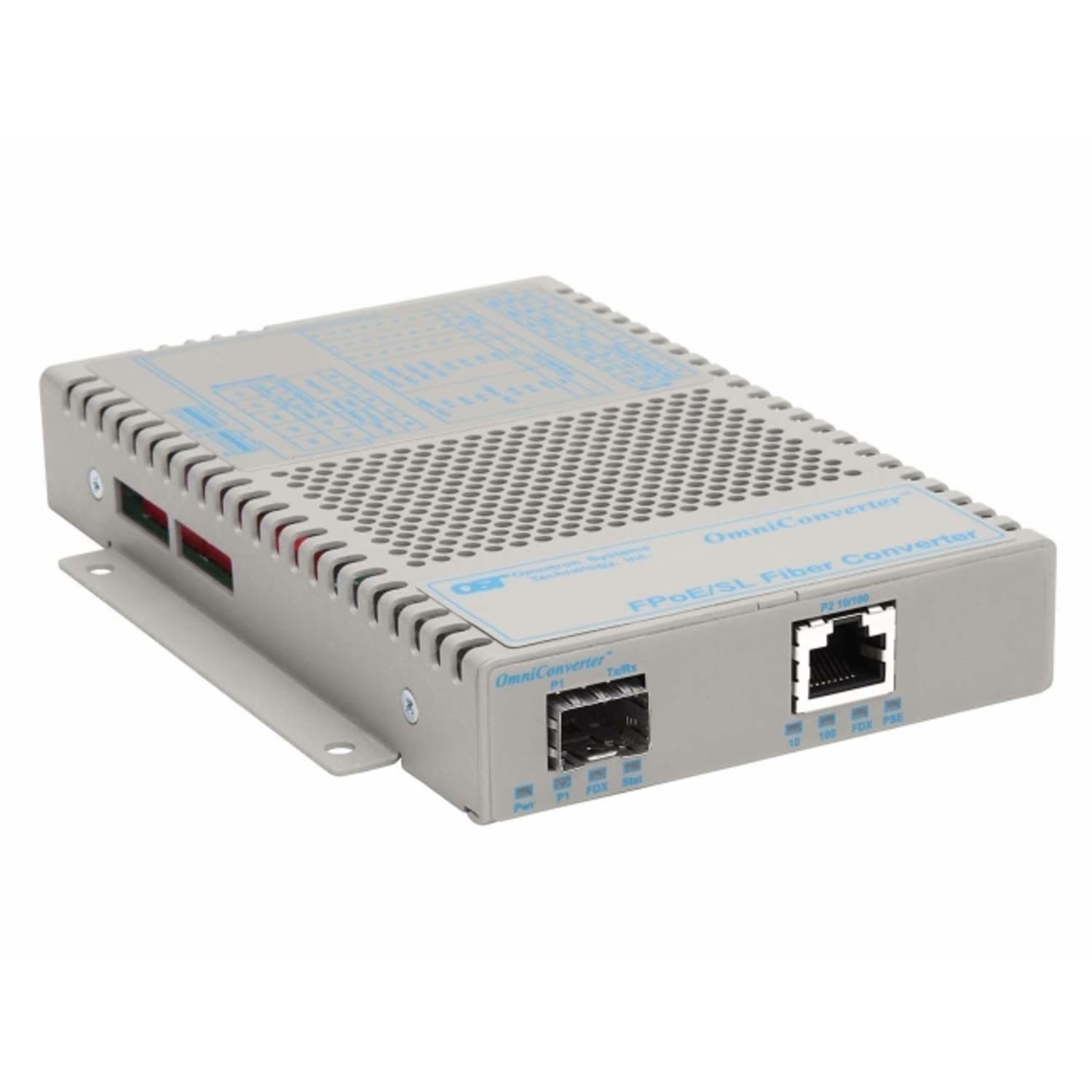 Omnitron OmniConverter FPoE/SL - Fiber media converter - 100Mb LAN - 10Base-T, 100Base-FX, 100Base-TX - RJ-45 / SFP (mini-GBIC) - Image 3