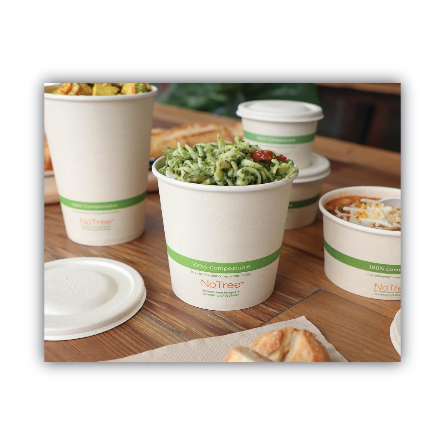 World Centric No Tree Paper Bowls, 24 Oz, 4-1/2inH x 4-7/16in Diameter, Natural, Carton Of 500 Bowls - Image 4