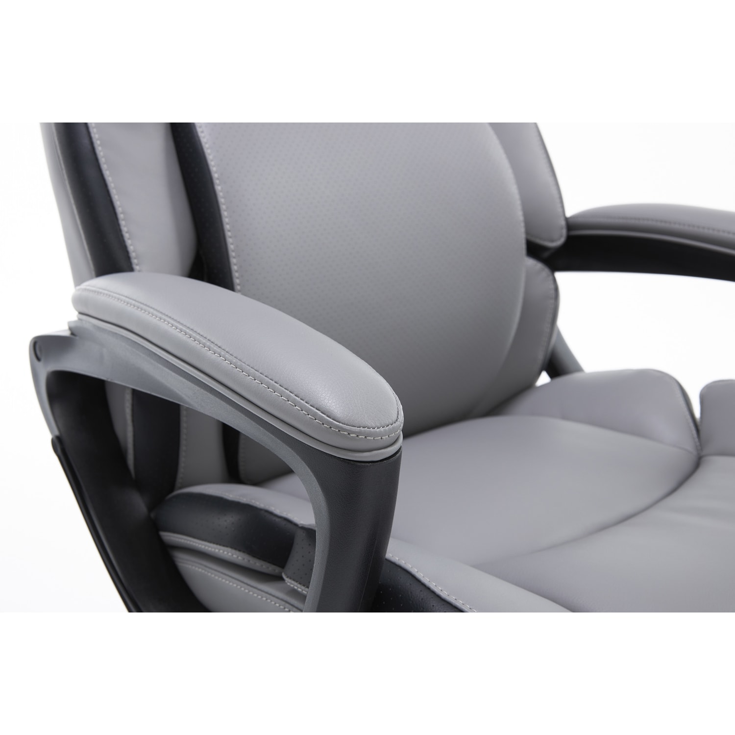 Shaquille O Neal Amphion Ergonomic Bonded Leather High Back Executive Office Chair Gray PopularChairscom
