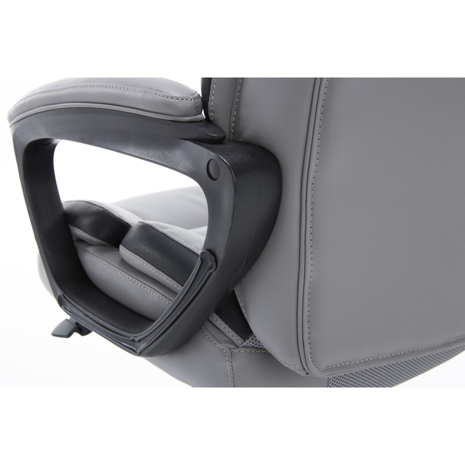 Shaquille O Neal Amphion Ergonomic Bonded Leather High Back Executive Office Chair Gray PopularChairscom