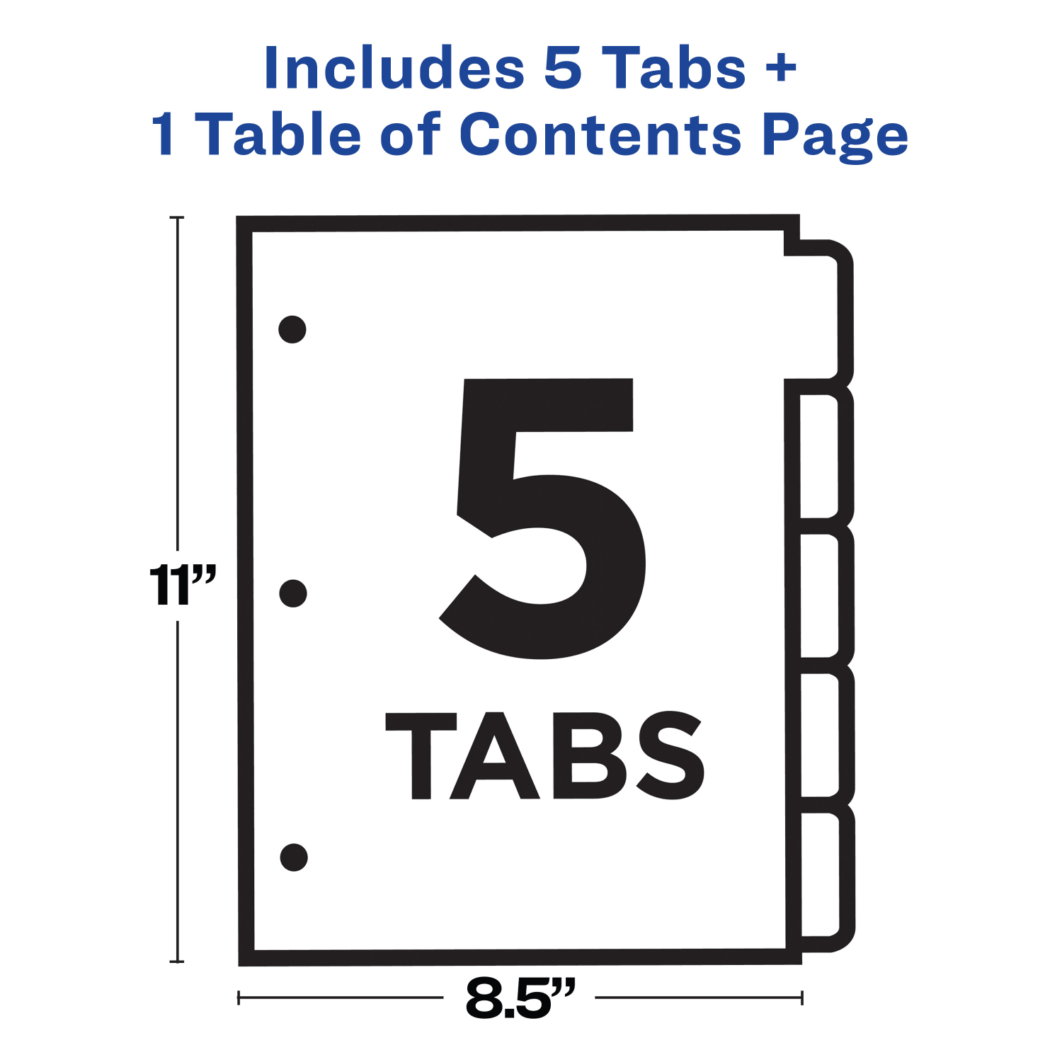 Avery Ready Index 1-5 Tab With Customizable Table Of Contents Dividers, Letter Size, 5 Tab, White, 1 Set - Image 5
