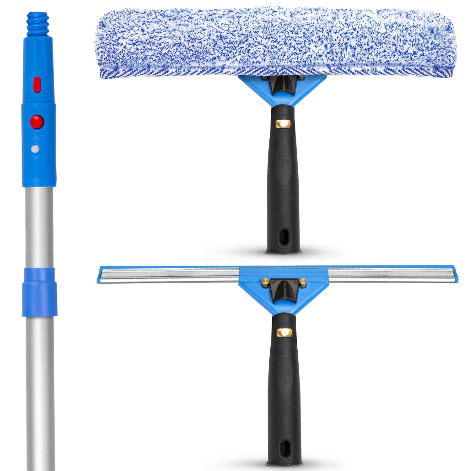 Gritt Commercial Pro Window Washing Kit with with 14in Squeegee, 14in Washer and 6ft Telescopic Pole - Image 3