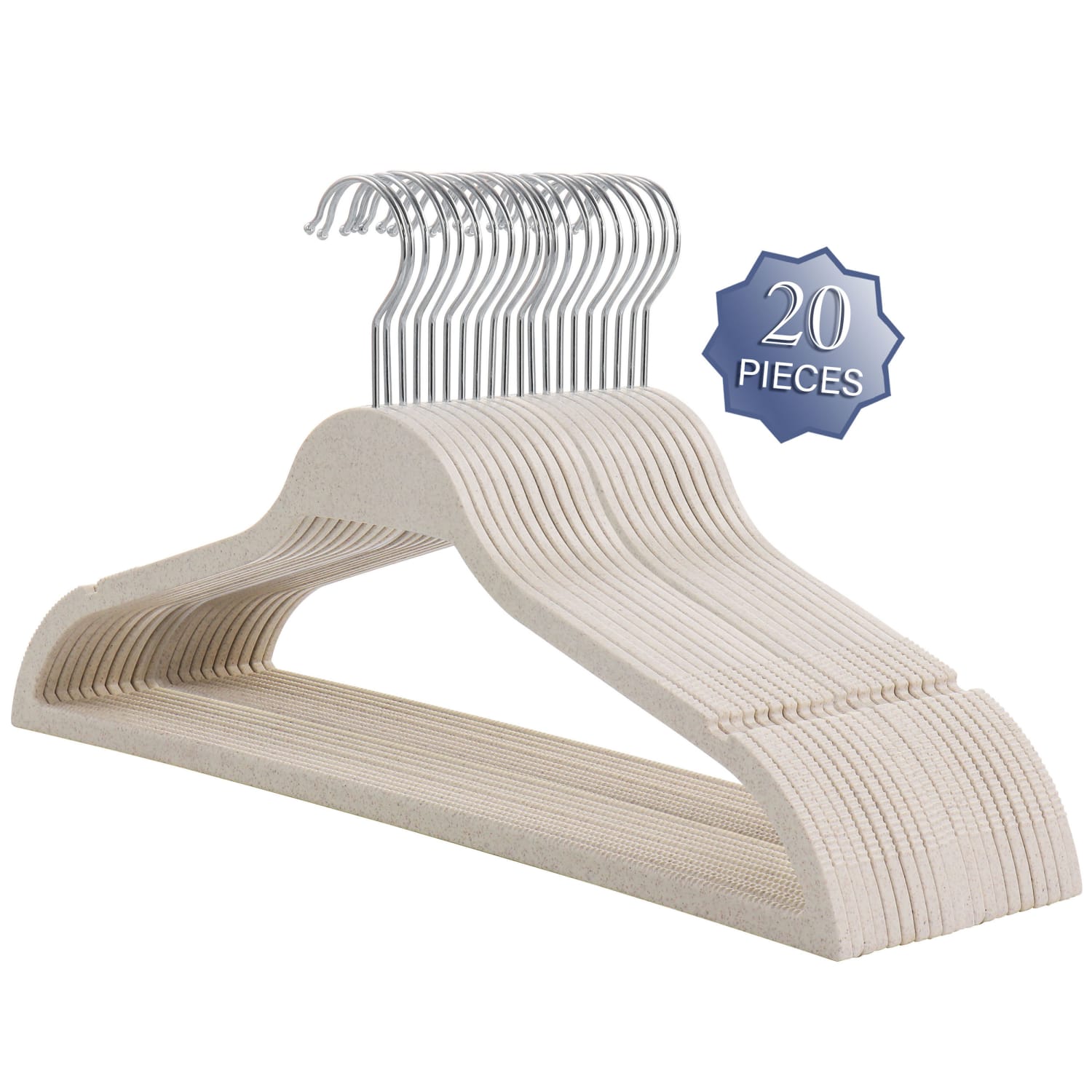Elama Home Coat Hangers, Wheat, Pack Of 20 Hangers - Image 3
