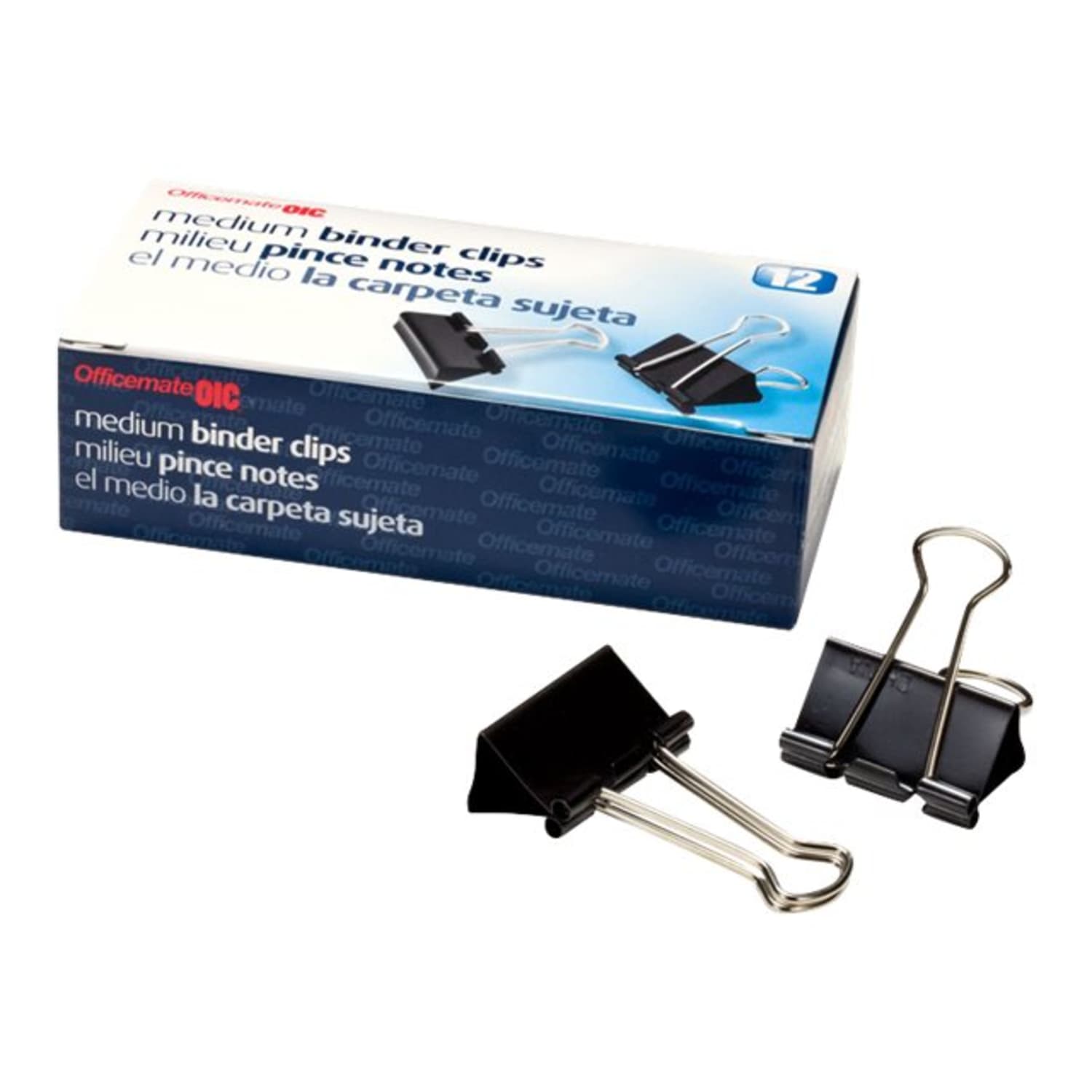 OIC Binder Clips, Medium, 1 1/4in, Black, Box Of 12, 99050 - Image 3