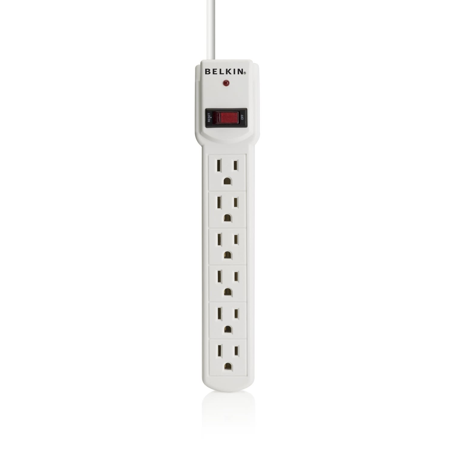 Belkin Surge Protector, 6 Outlets, 3ft Cord, 300 Joules, White - Image 3