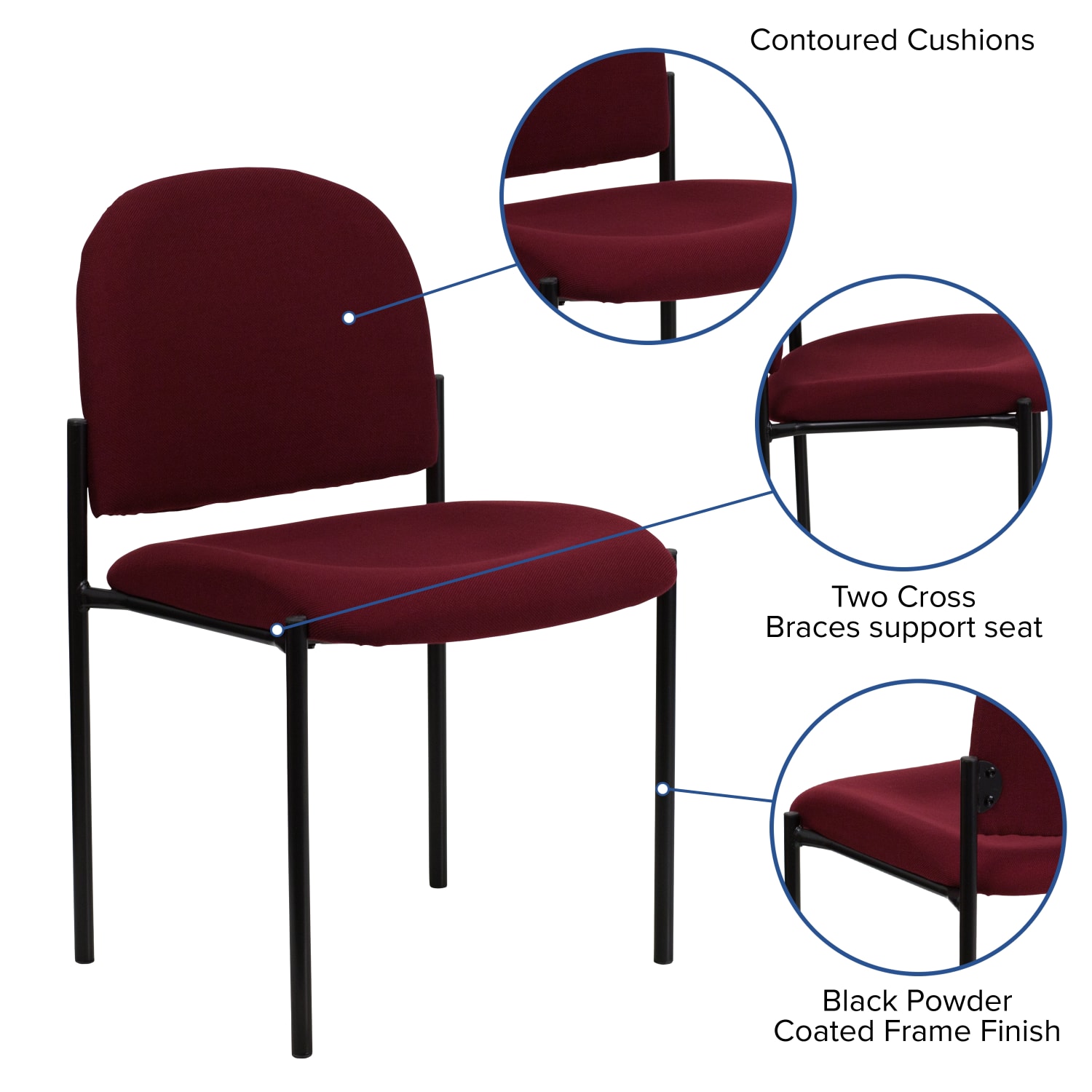 Flash Furniture Comfortable Stackable Side Chair BurgundyBlack PopularChairscom Flash Furniture Comfortable Stackable Side Chair BurgundyBlack PopularChairscom