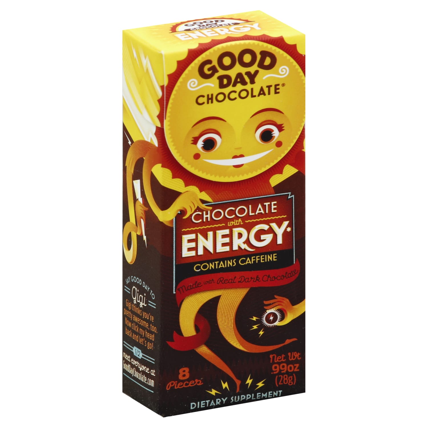 Good Day Chocolate Supplements, Dietary with Energy Dark Chocolate, .99 oz Total Qty 12 - Image 3