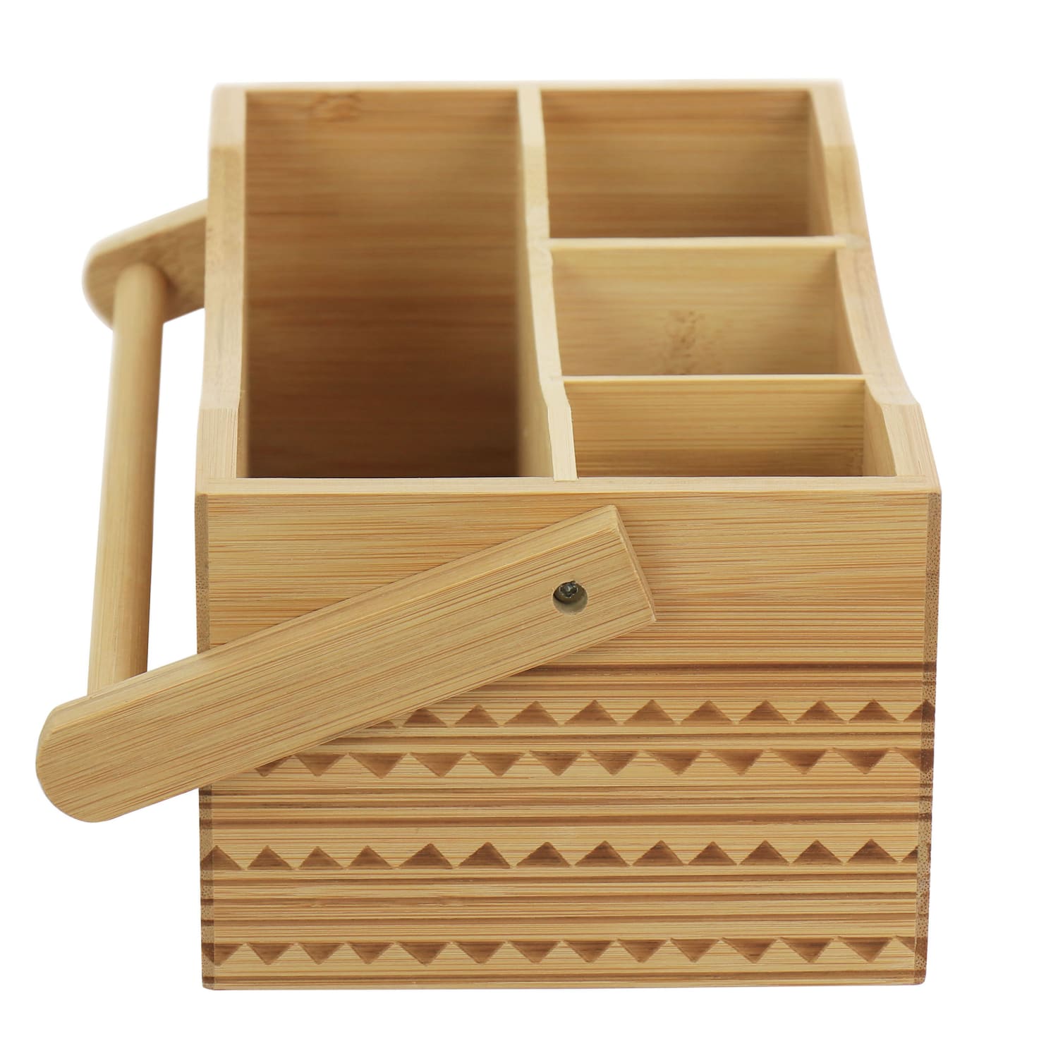 Gibson Home Sadler Portable Utensil Caddy, 7-11/16in x 11in x 5-11/16in, Brown - Image 4