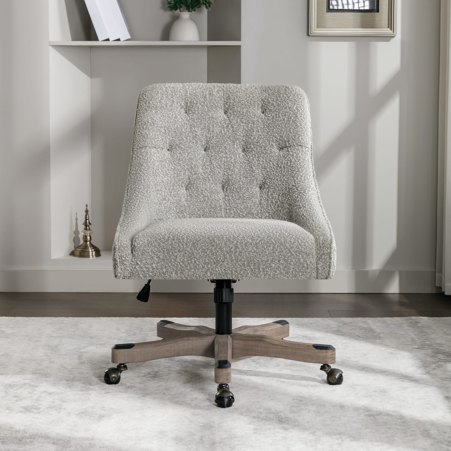 Office Star Tindal Fabric High-Back Office Chair, Salt & Pepper - Image 4