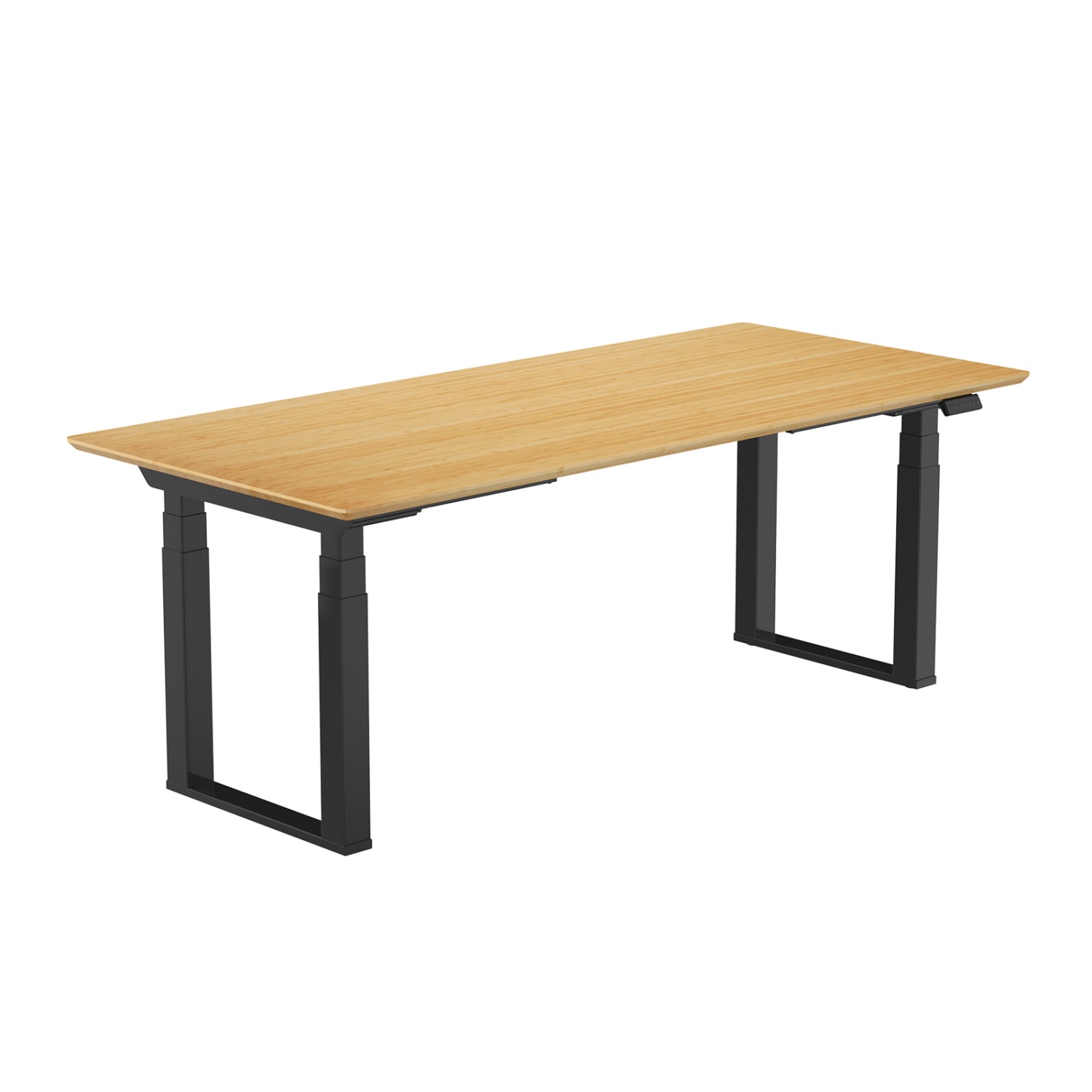 FlexiSpot E7Q Electric 72inW Height-Adjustable Standing Desk, Bamboo/Black - Image 5