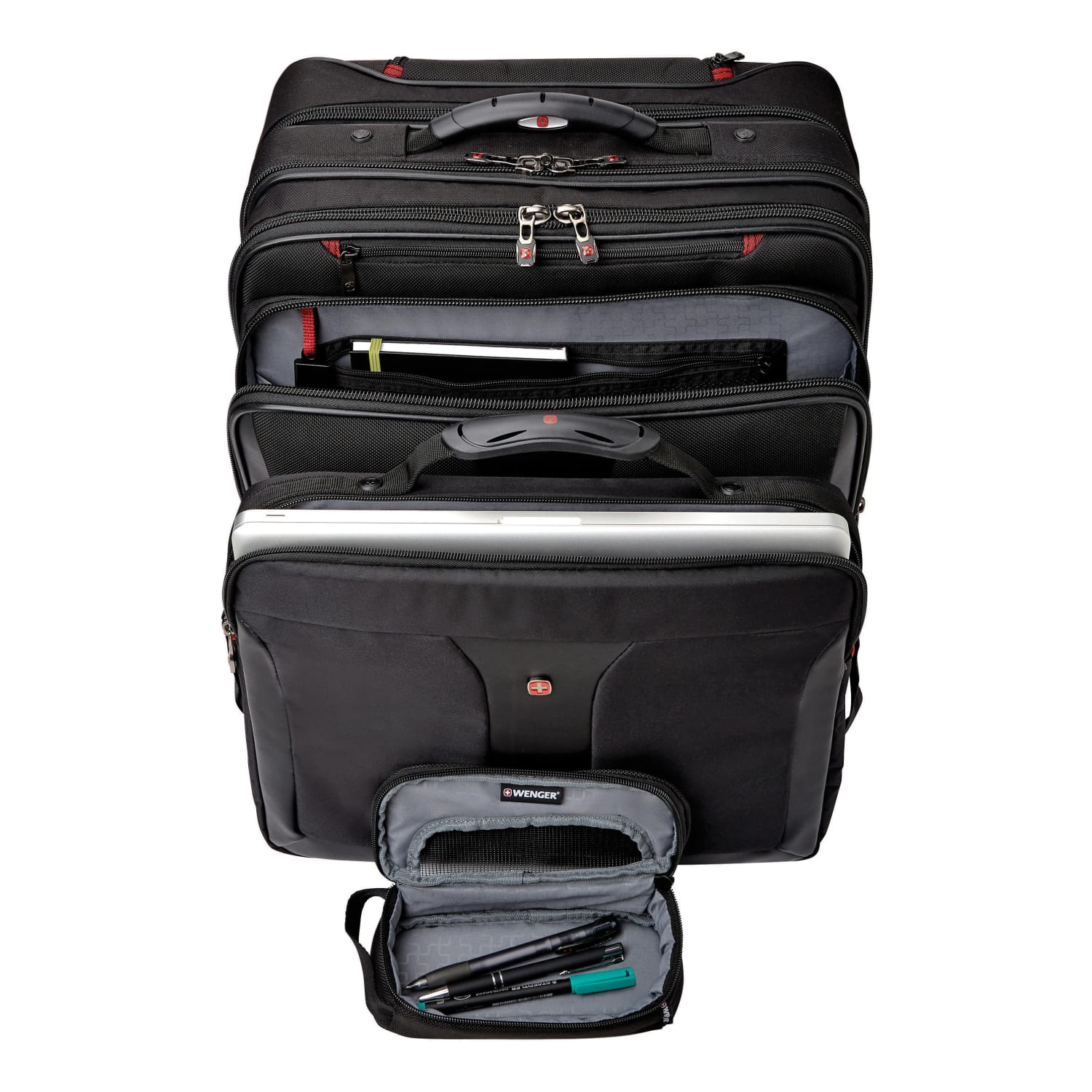 Wenger Patriot II Polyester Rolling 2-Piece Business Luggage Set, Black - Image 6